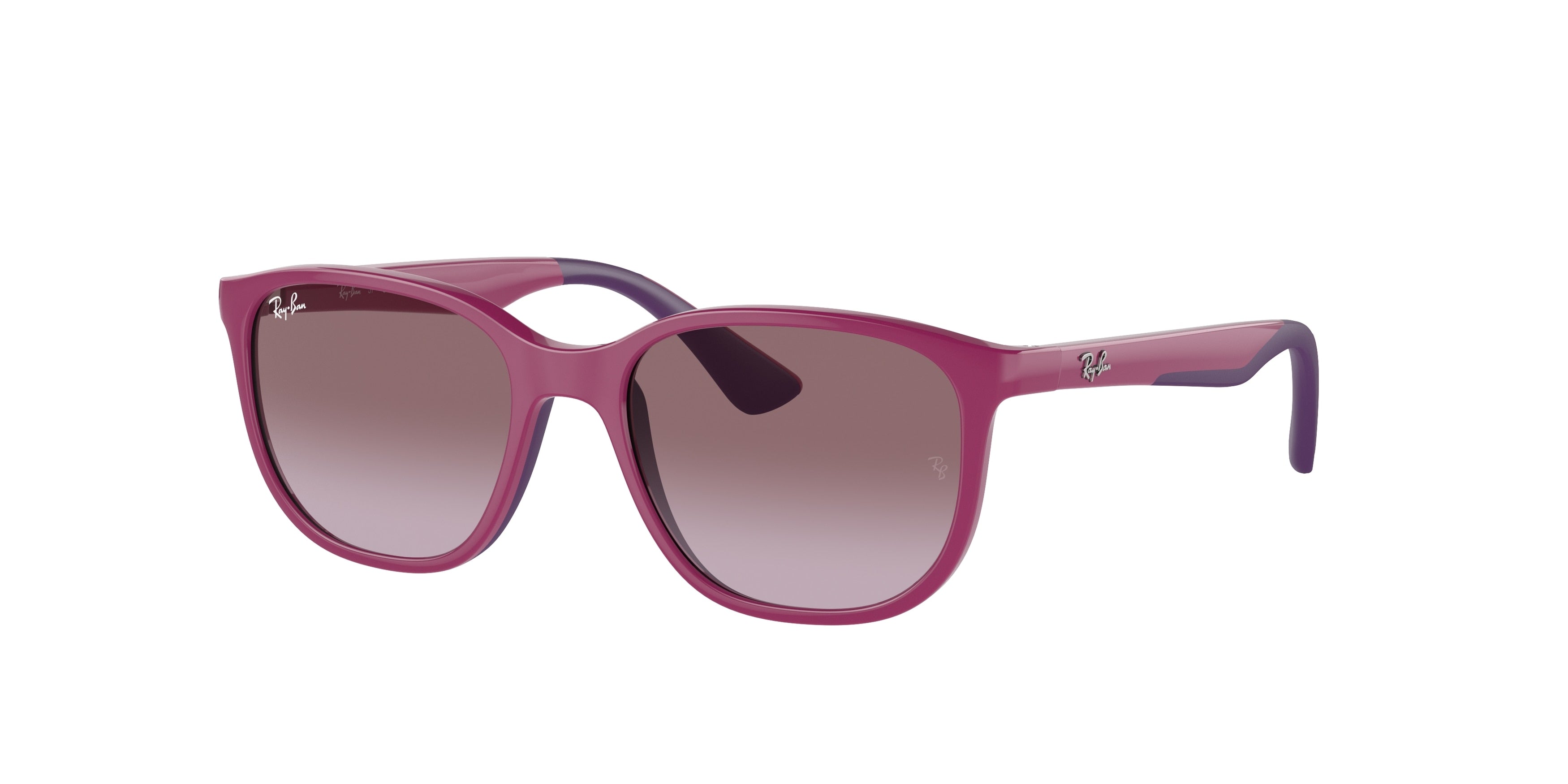 Ray-Ban Junior RJ9078SF Square Sunglasses  71498H-Fuchsia On Violet 48-135-16 - Color Map Violet