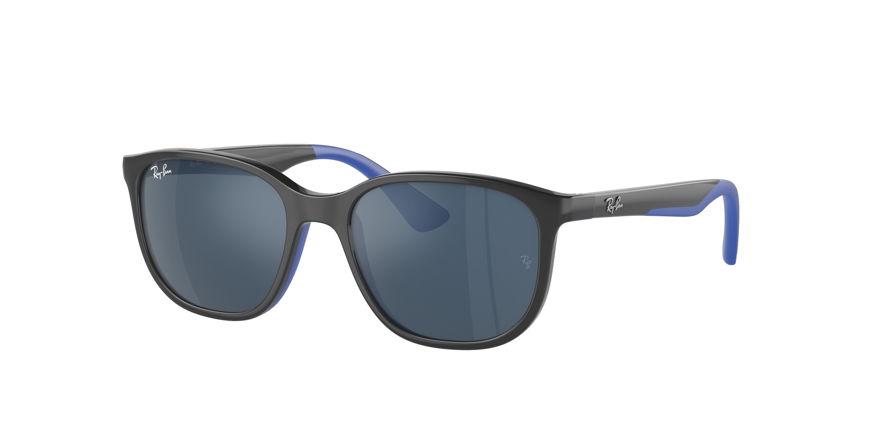 Ray-Ban Junior RJ9078SF Square Sunglasses  715155-Grey On Blue 48-135-16 - Color Map Grey