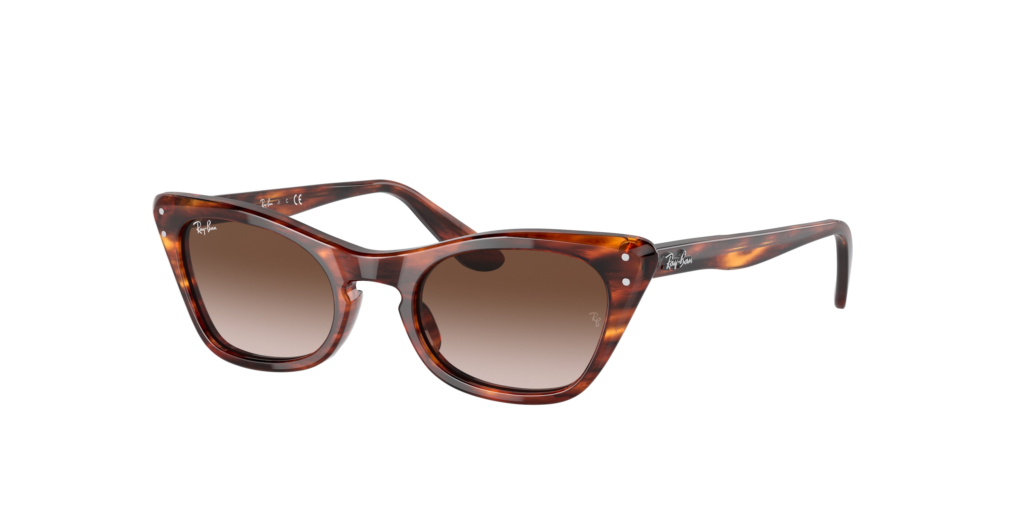 Ray-Ban Junior MISS BURBANK RJ9099S Cat Eye Sunglasses  710313-Striped Havana 43-130-18 - Color Map Brown