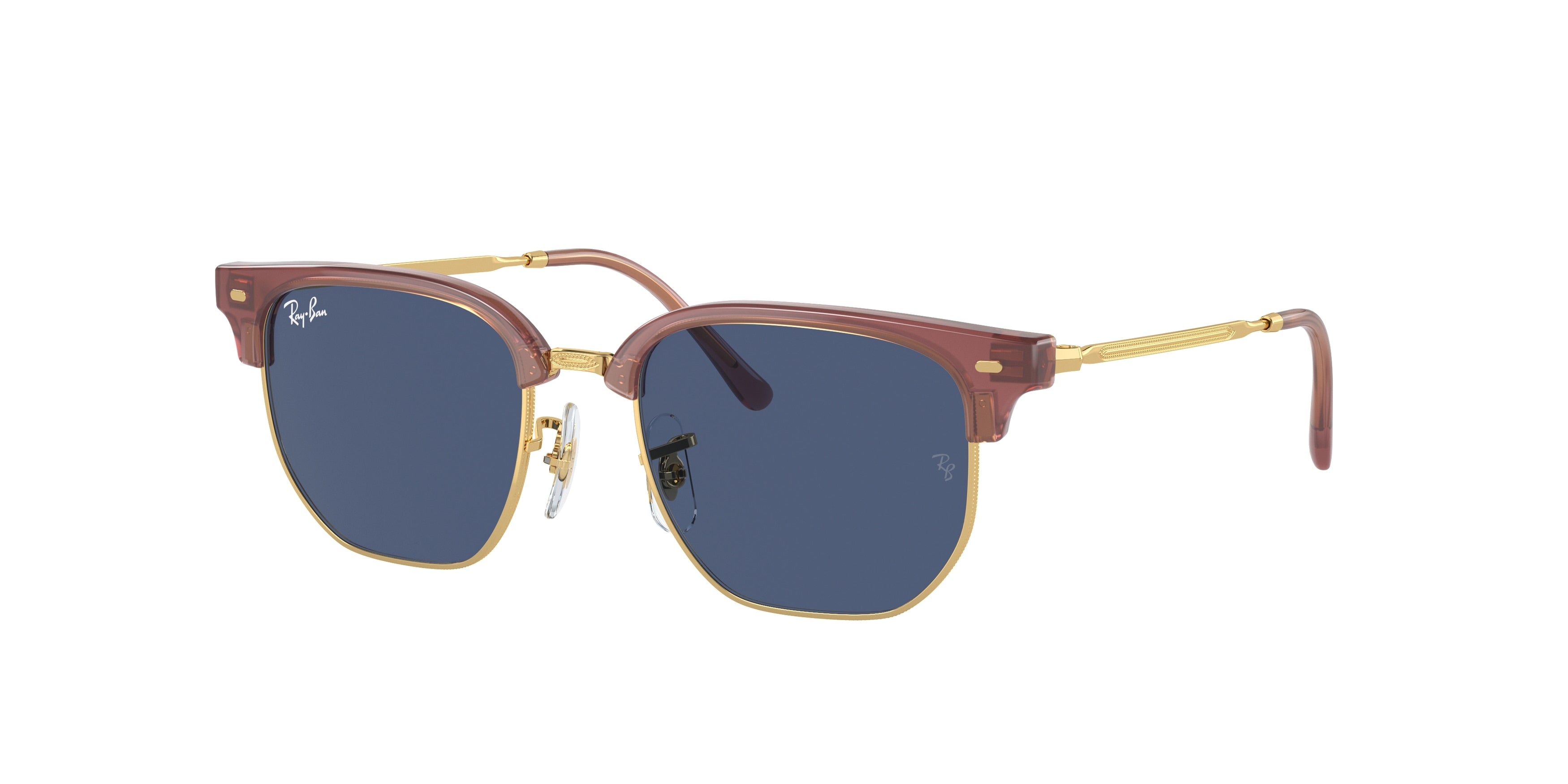 Ray-Ban Junior JUNIOR NEW CLUBMASTER RJ9116S Irregular Sunglasses  715680-Opal Pink On Gold 47-125-17 - Color Map Pink