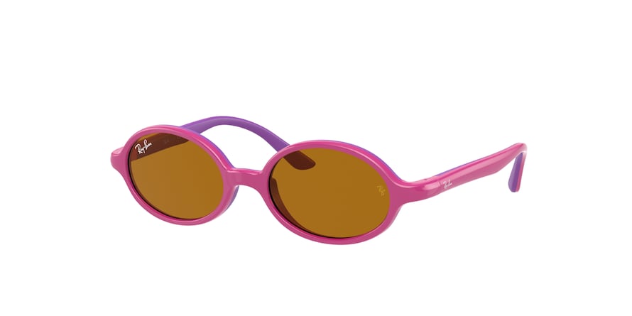 Ray-Ban Junior RJ9145S Oval Sunglasses  7083/3-FUCSIA ON RUBBER VIOLET 44-16-115 - Color Map purple/reddish