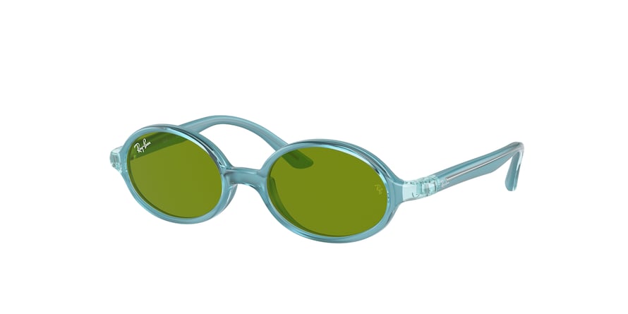 Ray-Ban Junior RJ9145S Oval Sunglasses  7085/2-LIGHT BLUE ON RUBBER BLUE 44-16-115 - Color Map light blue