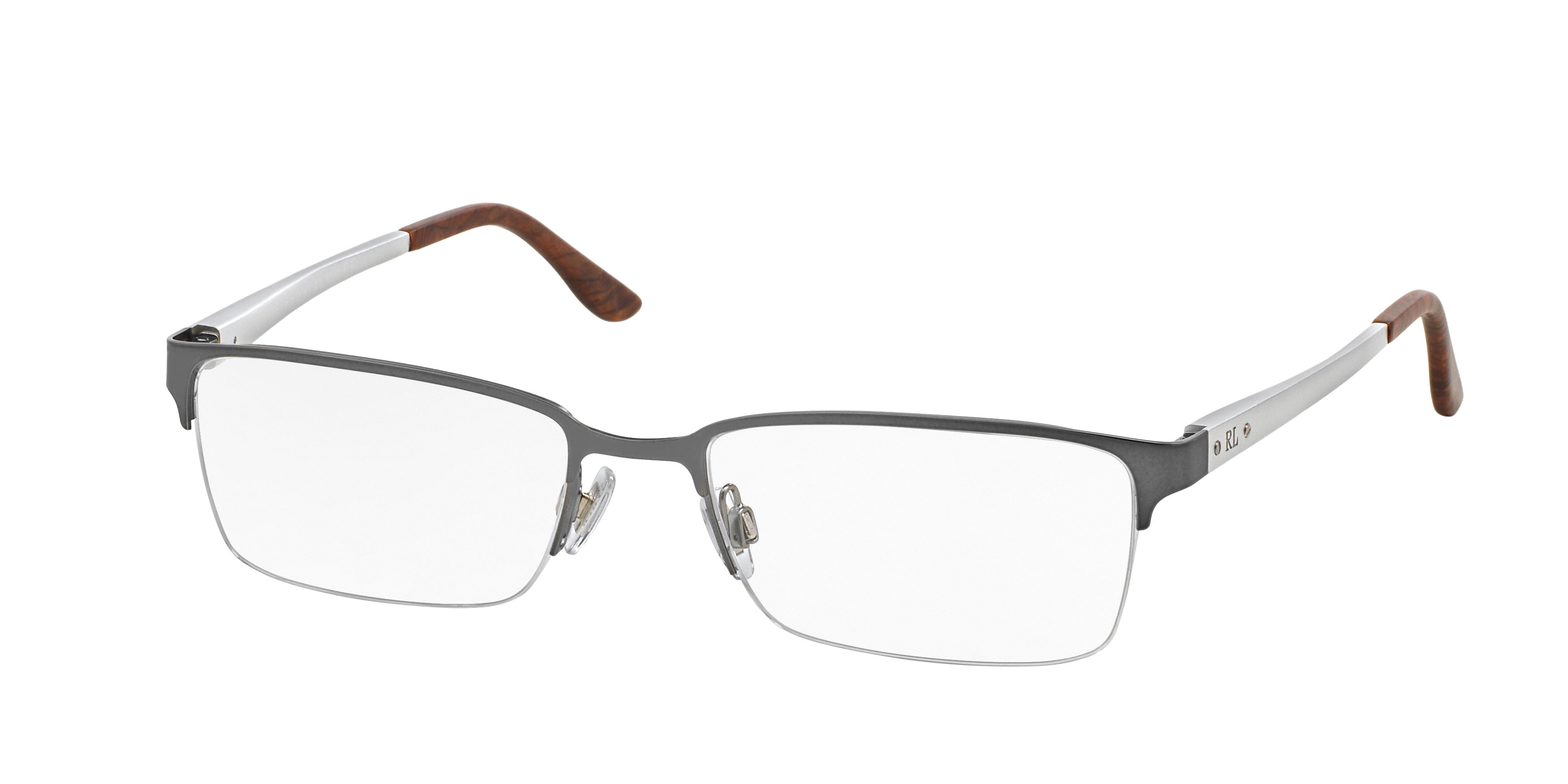 Ralph Lauren RL5089 Rectangle Eyeglasses  9282-Semi-Shiny Gunmetal 53-140-18 - Color Map Grey