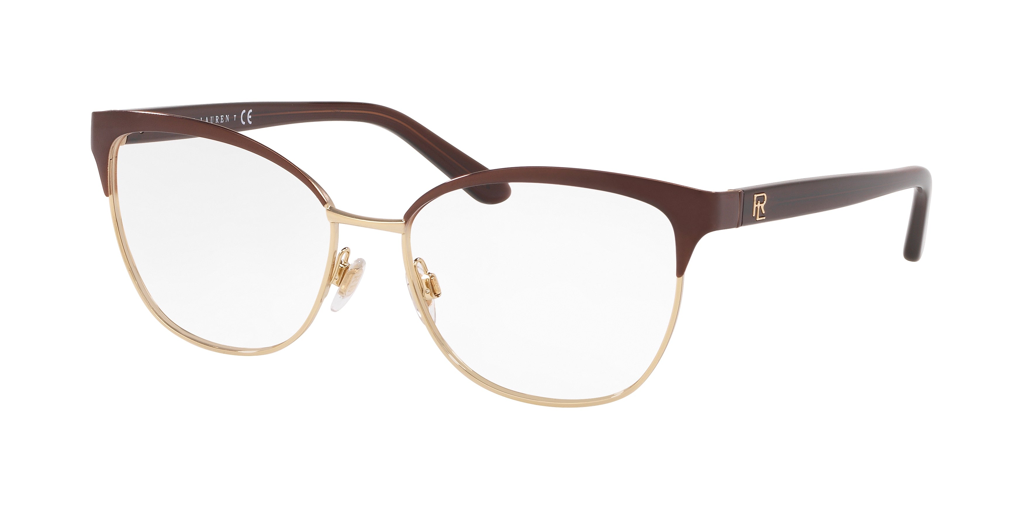 Ralph Lauren RL5099 Cat Eye Eyeglasses  9395-Shiny Dark Red On Pale Gold 55-140-16 - Color Map Red