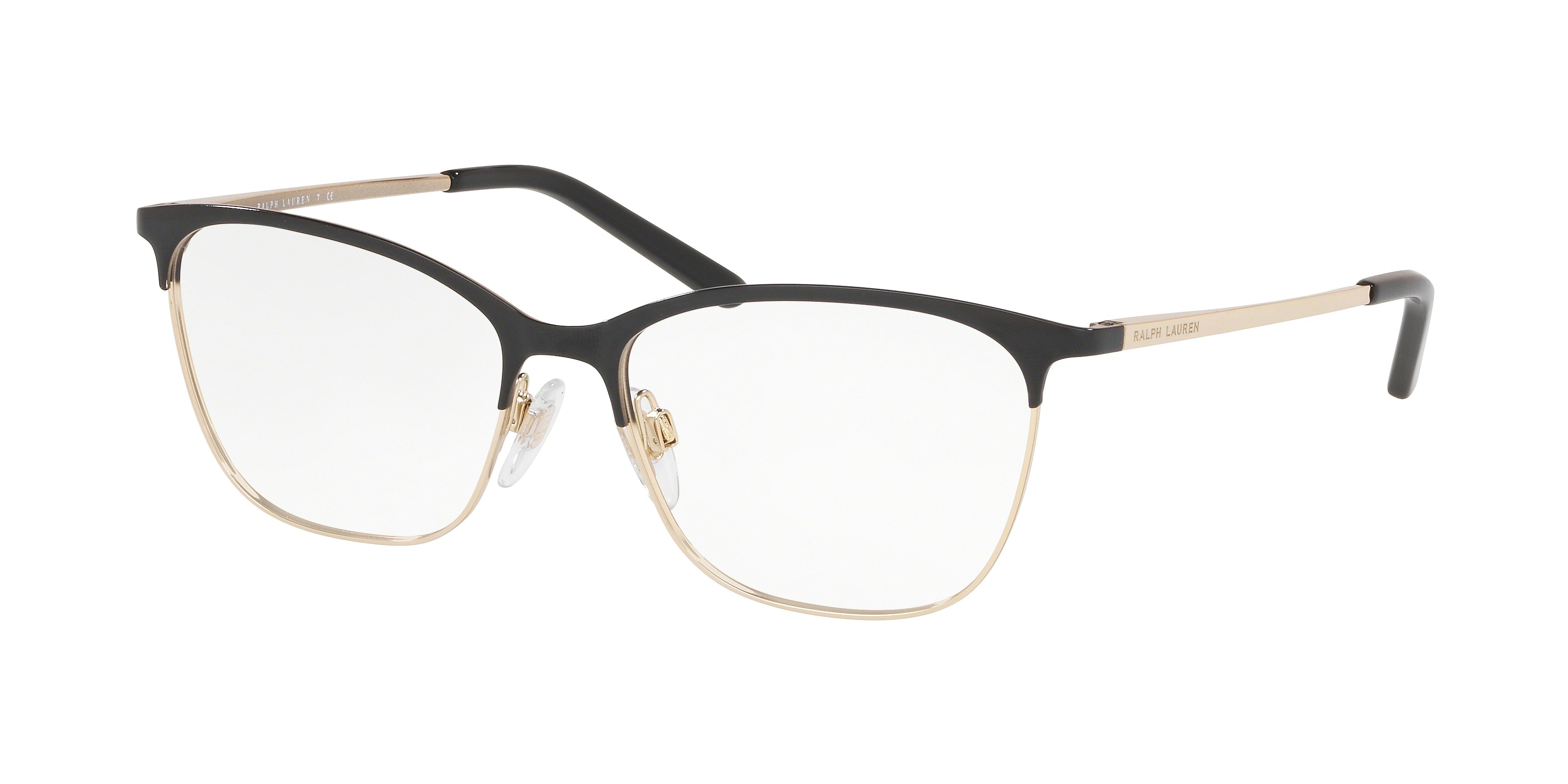 Ralph Lauren RL5104 Cat Eye Eyeglasses  9375-Shiny Black On Pale Gold 54-135-16 - Color Map Black