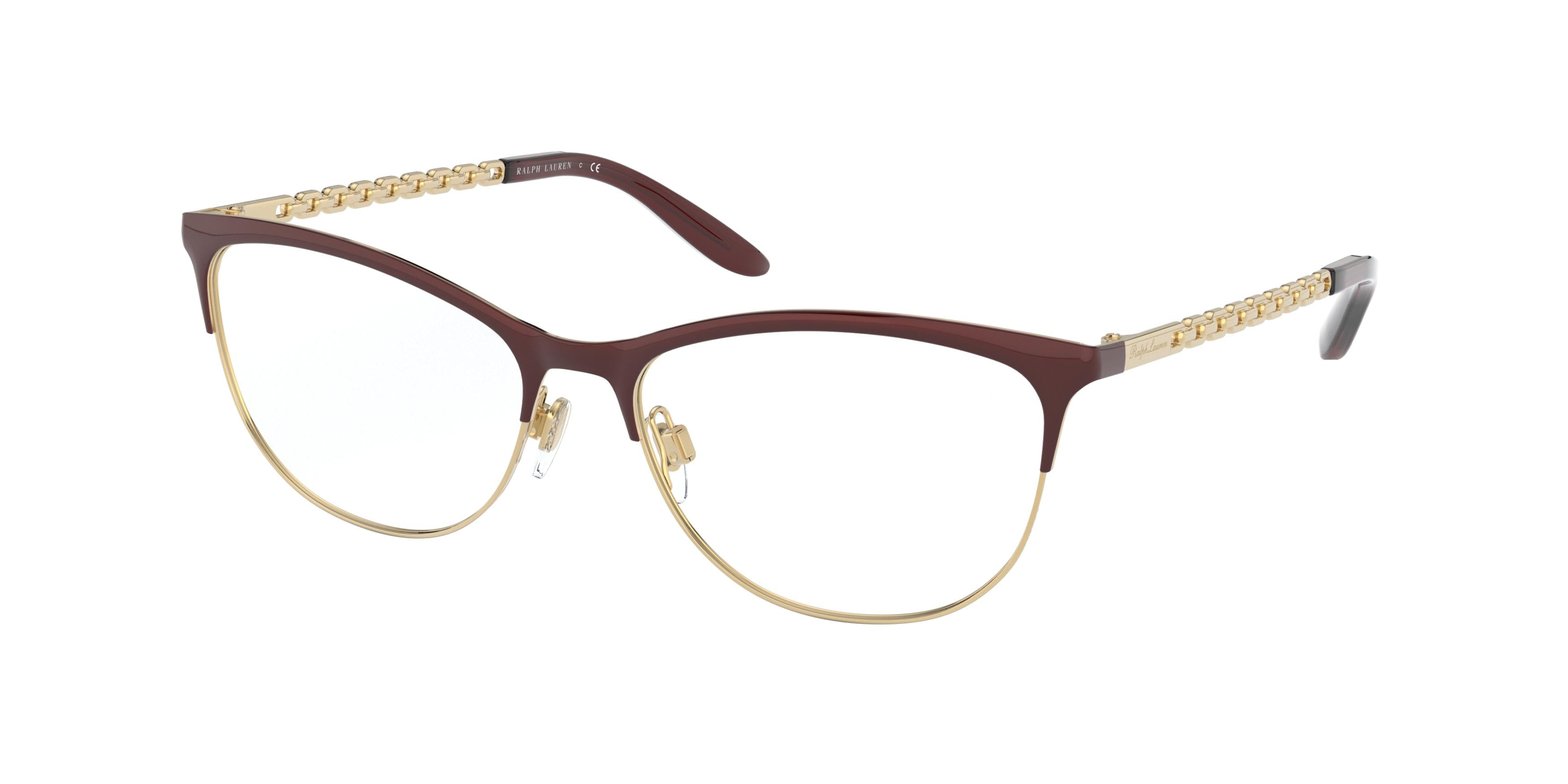Ralph Lauren RL5106 Butterfly Eyeglasses  9395-Shiny Brown On Gold 53-140-16 - Color Map Brown