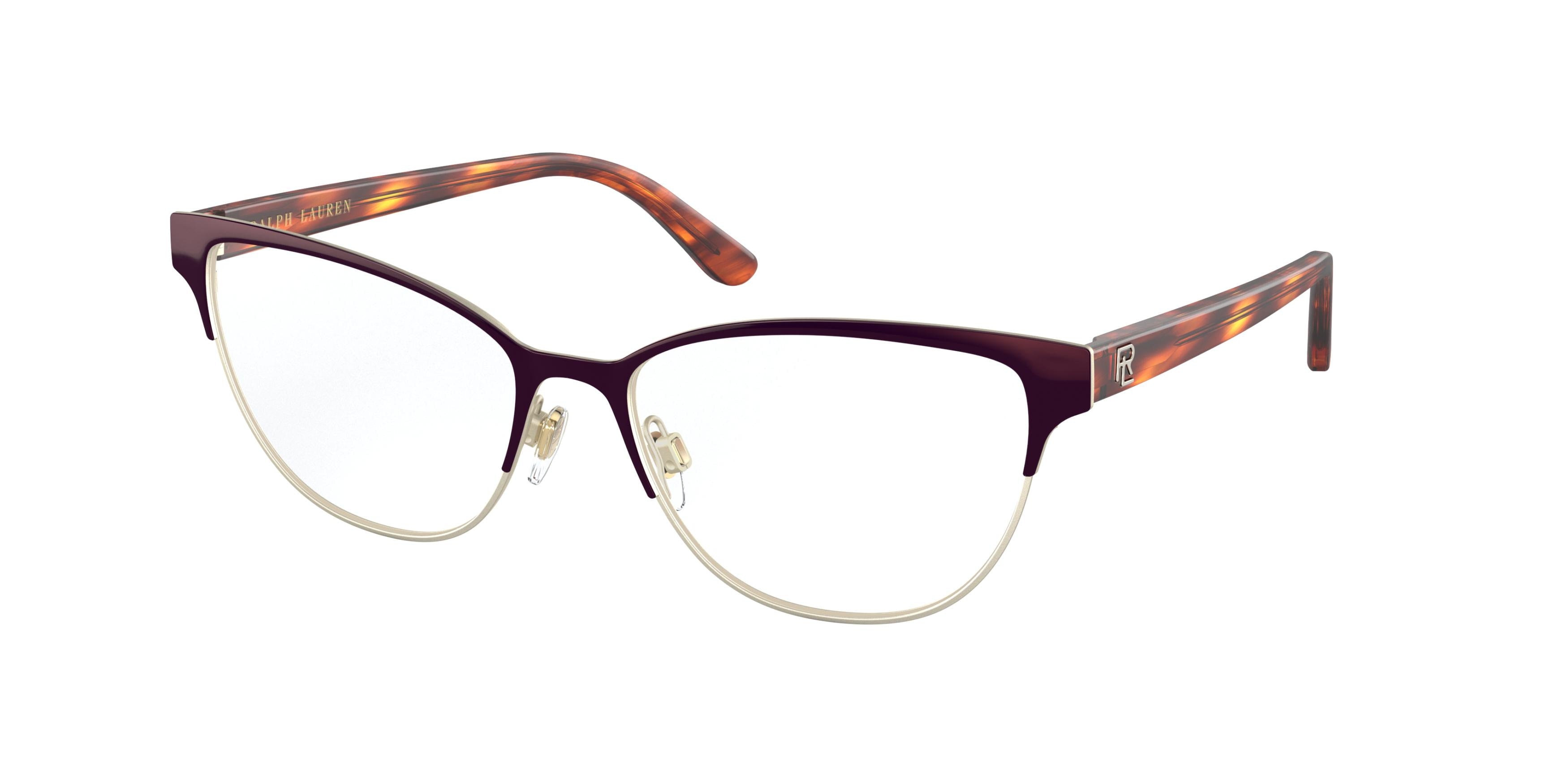 Ralph Lauren RL5108 Butterfly Eyeglasses  9395-Shiny Brown On Pale Gold 54-140-16 - Color Map Brown