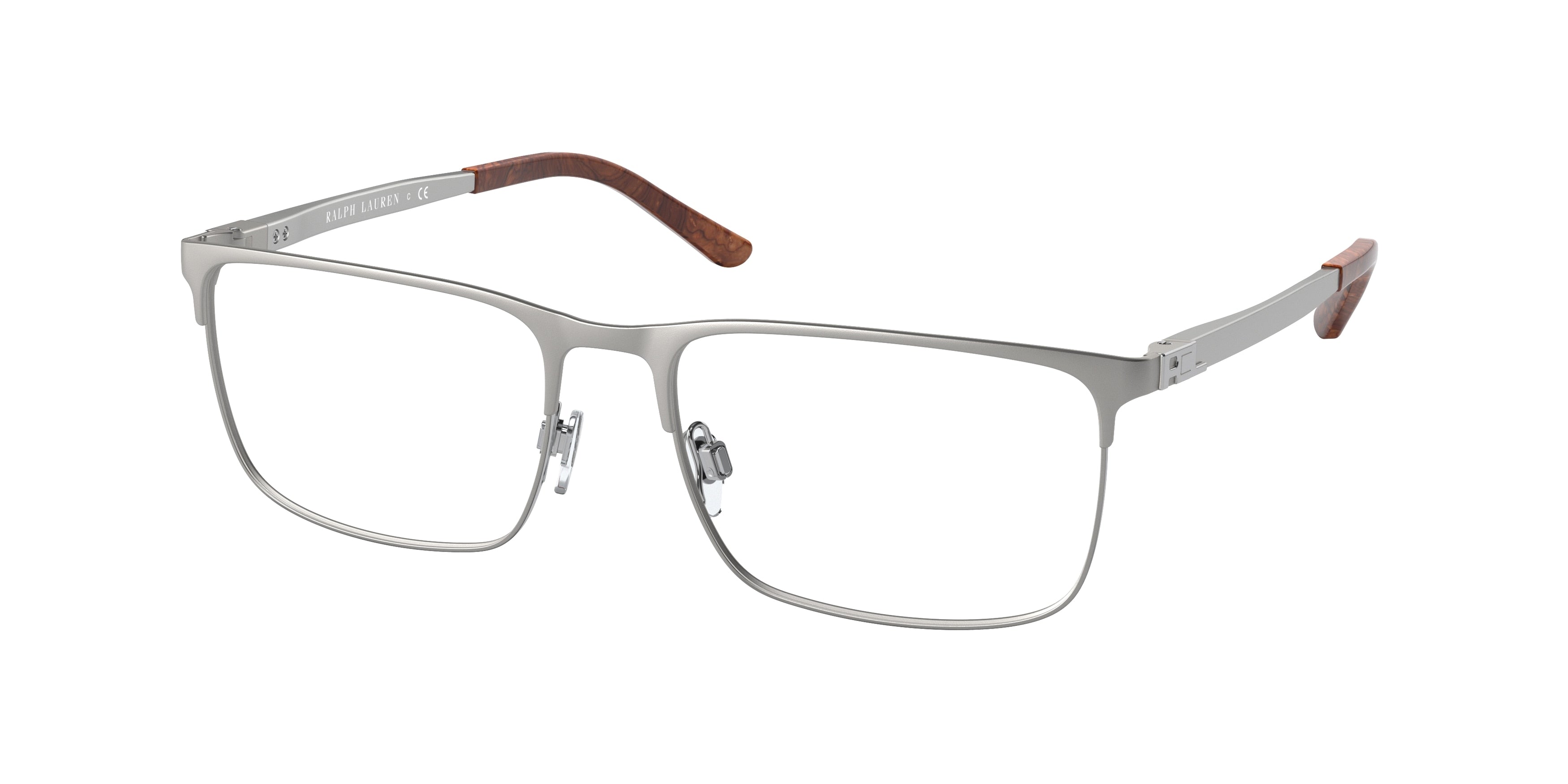 Ralph Lauren RL5110 Rectangle Eyeglasses  9414-Matte Silver On Shiny Silver 54-145-17 - Color Map Silver