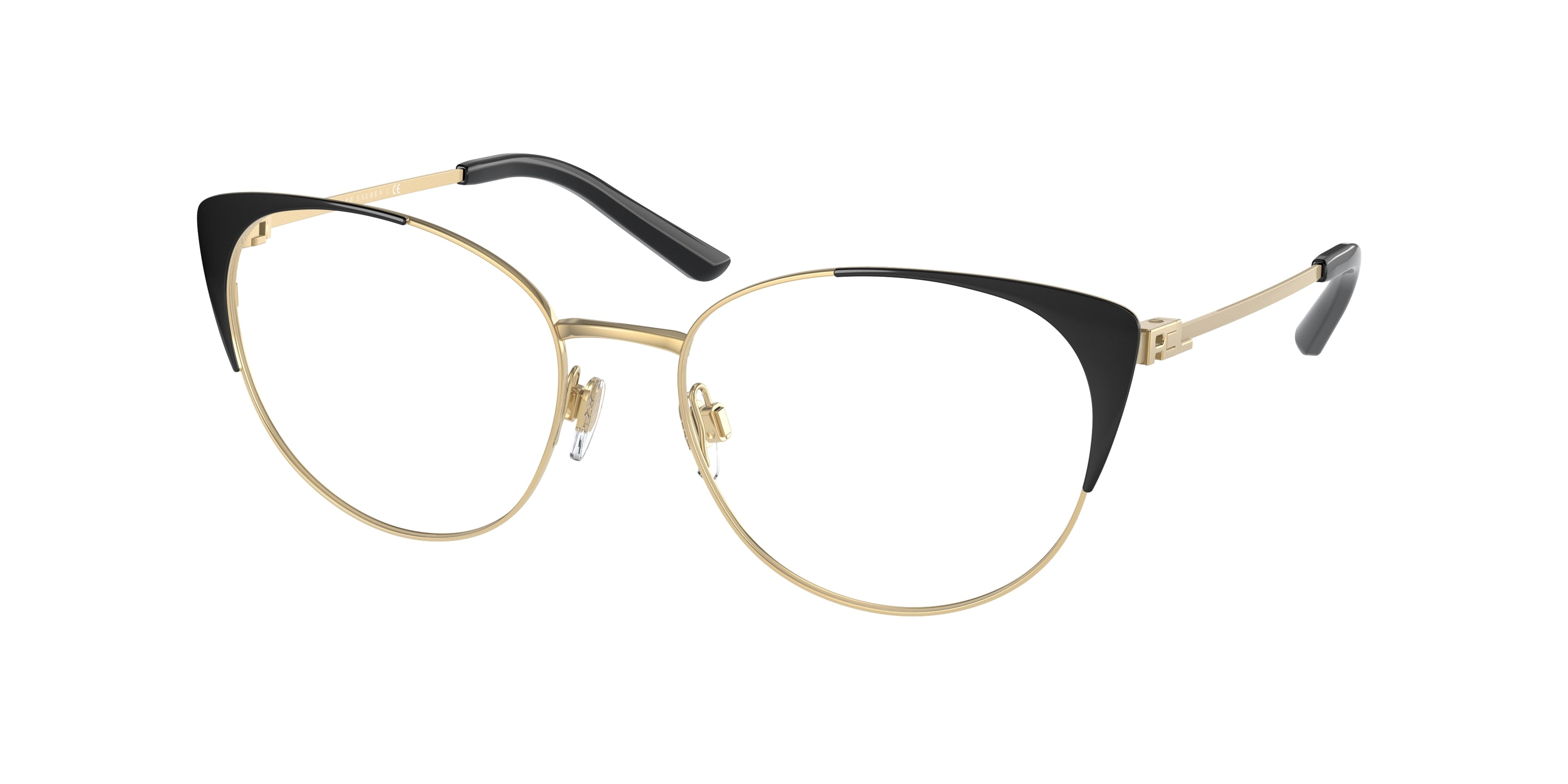 Ralph Lauren RL5111 Cat Eye Eyeglasses  9337-Shiny Gold/Black 54-135-17 - Color Map Gold