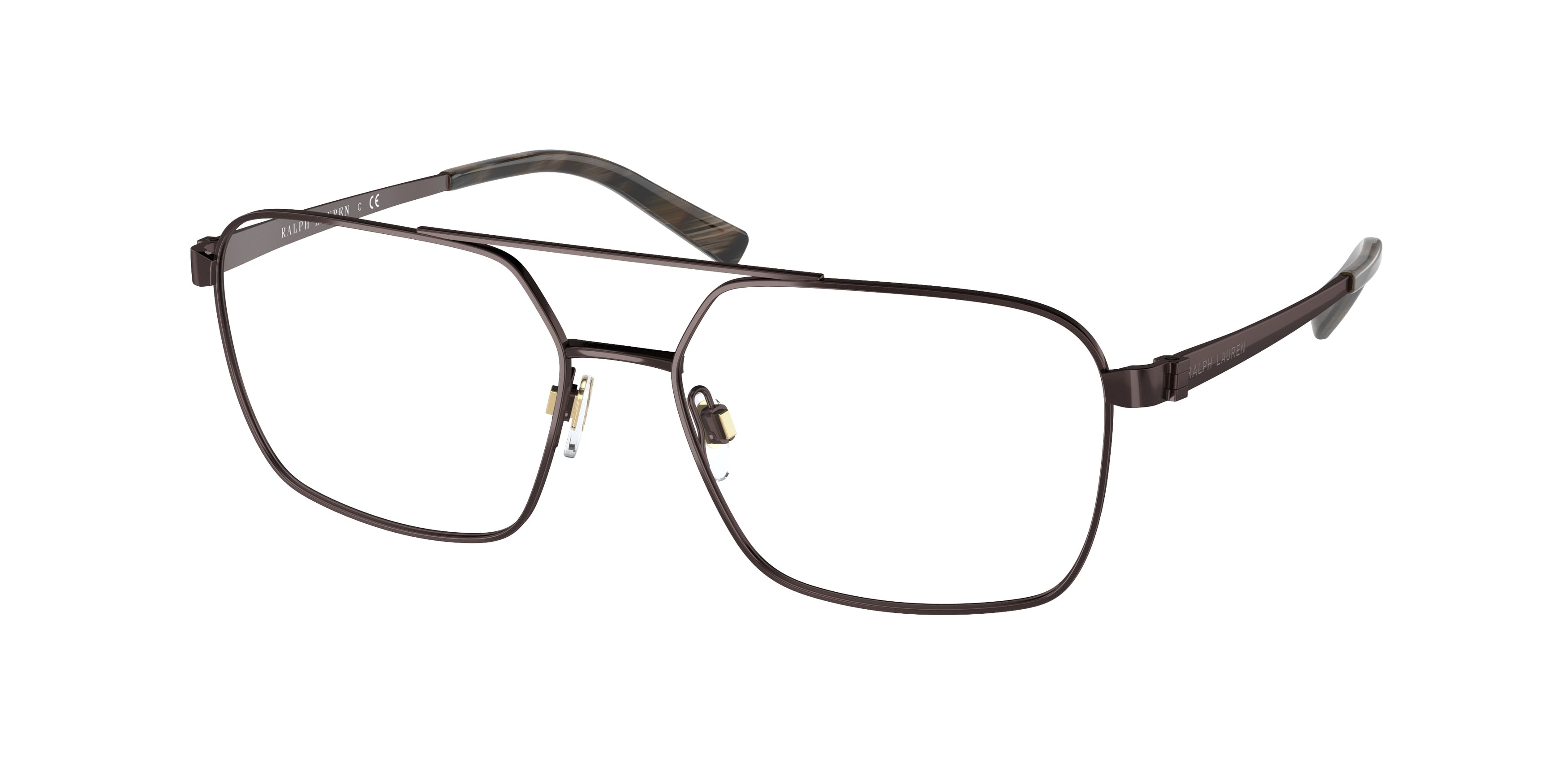 Ralph Lauren RL5112 Square Eyeglasses  9265-Shiny Dark Brown 56-145-16 - Color Map Brown