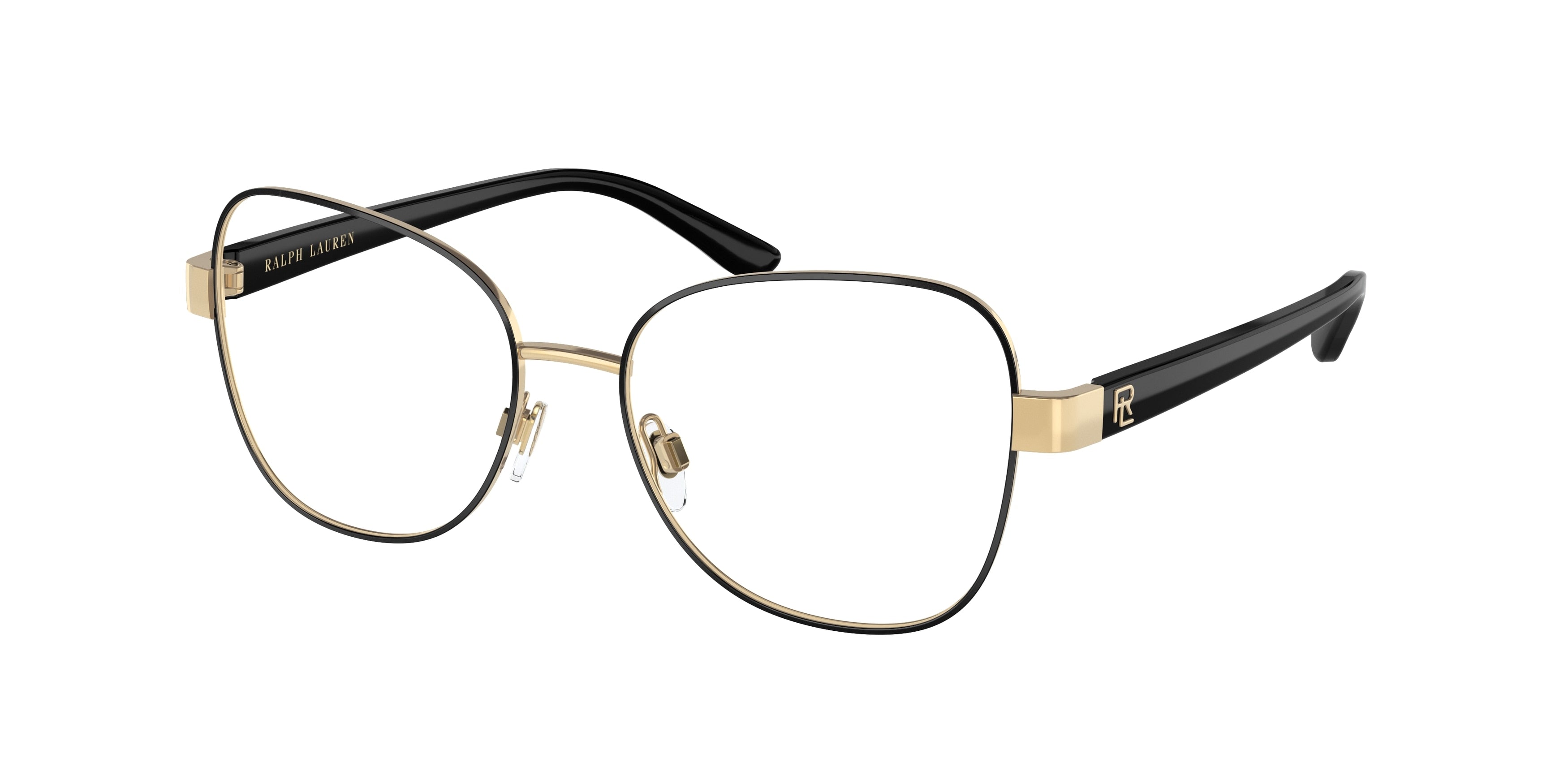 Ralph Lauren RL5114 Irregular Eyeglasses  9337-Shiny Black On Gold 54-140-16 - Color Map Black