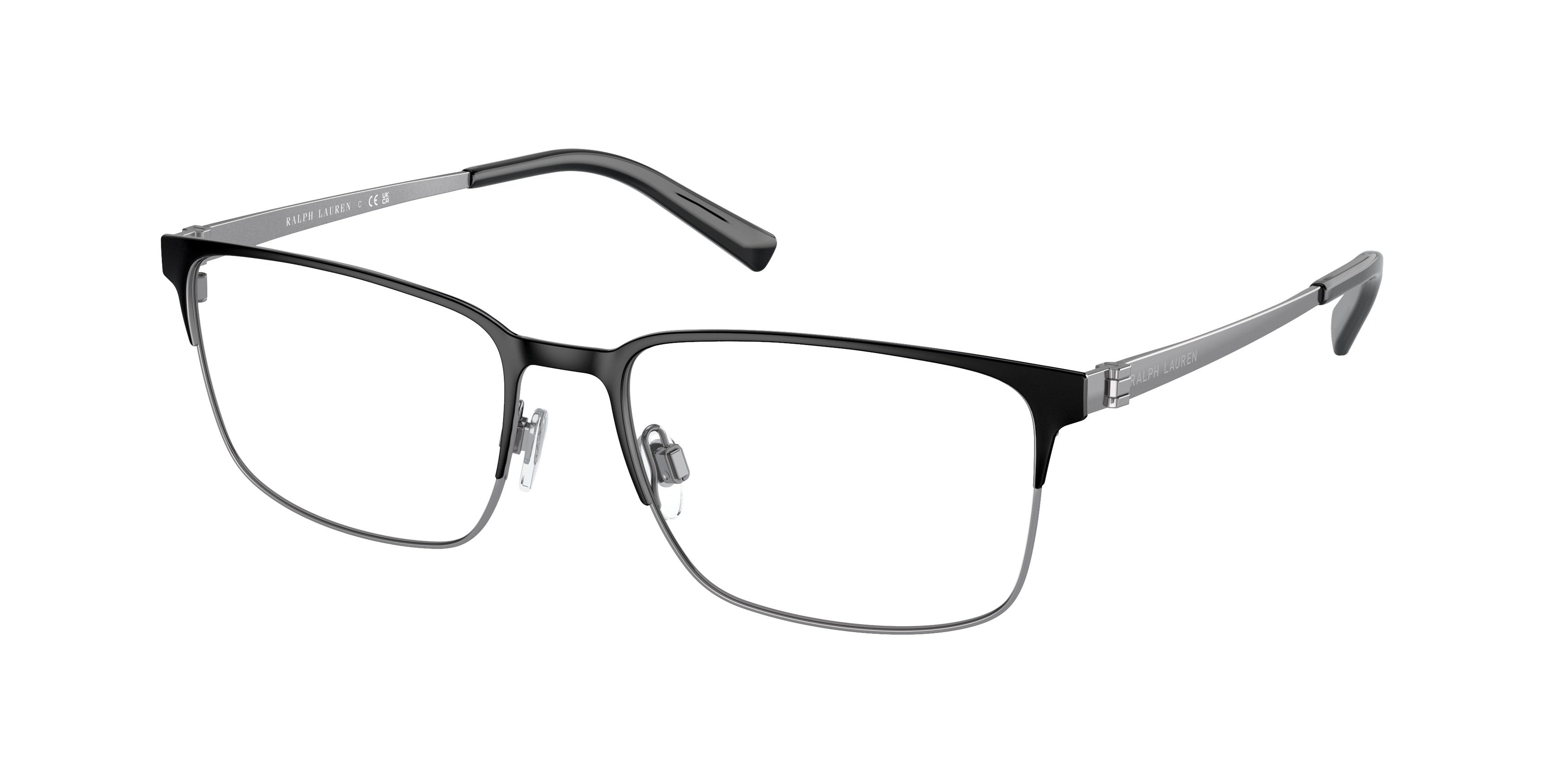 Ralph Lauren RL5119 Rectangle Eyeglasses  9002-Semi Matte Black/Gunmetal 55-145-17 - Color Map Black