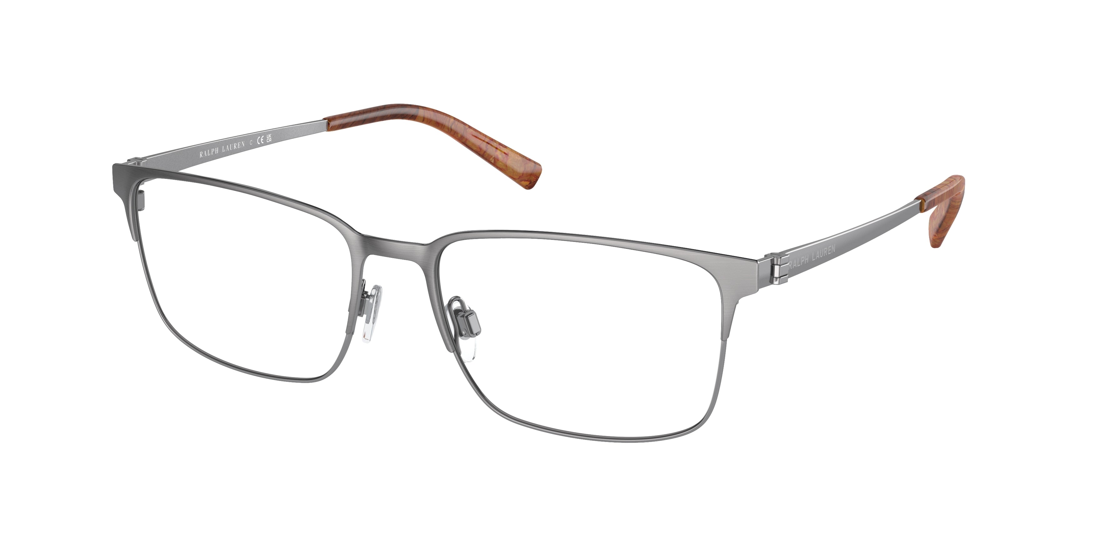 Ralph Lauren RL5119 Rectangle Eyeglasses  9299-Brushed Gunmetal 55-145-17 - Color Map Grey