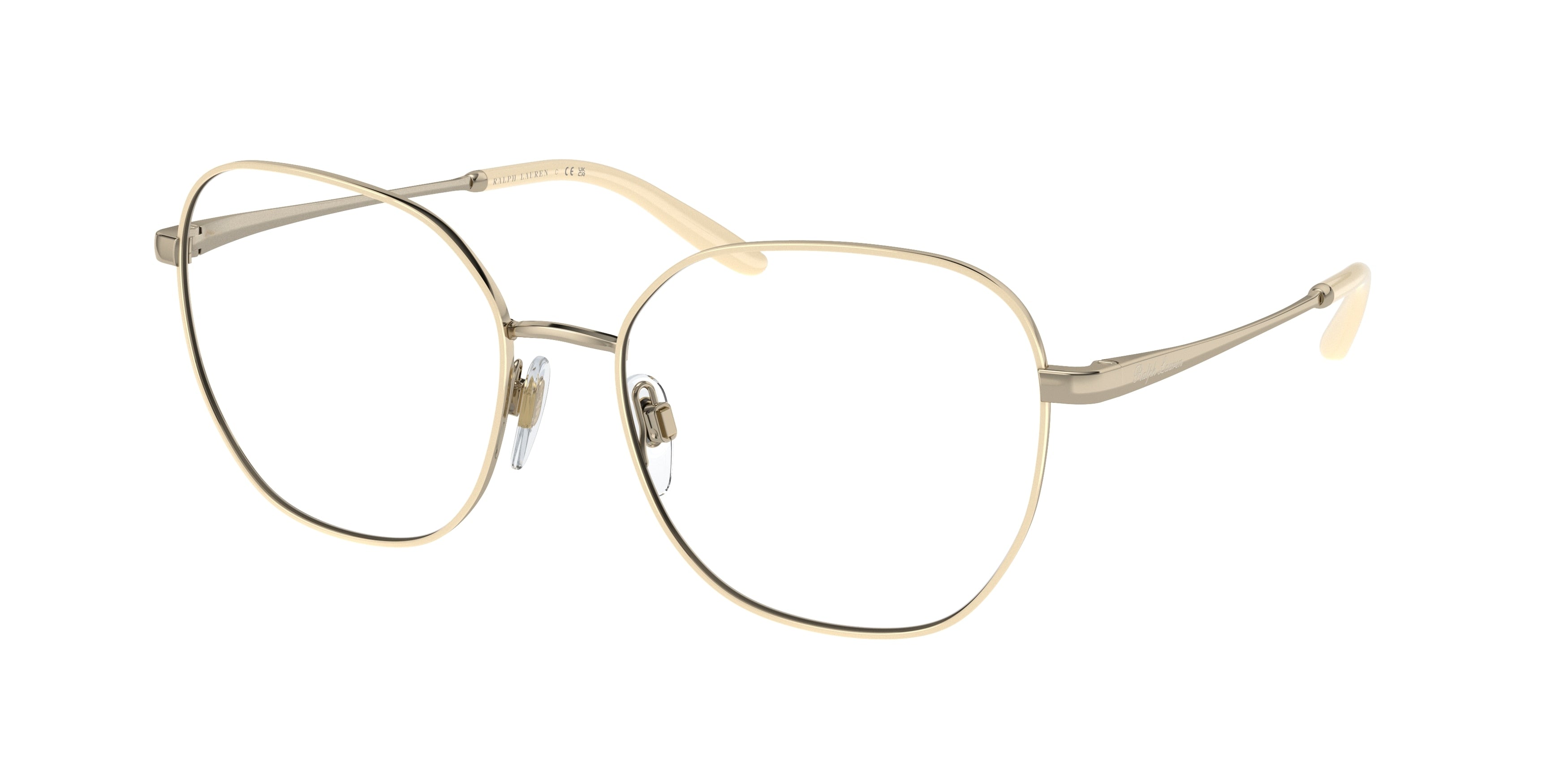Ralph Lauren RL5120 Irregular Eyeglasses  9116-Cream/Pale Gold 56-145-17 - Color Map Brown