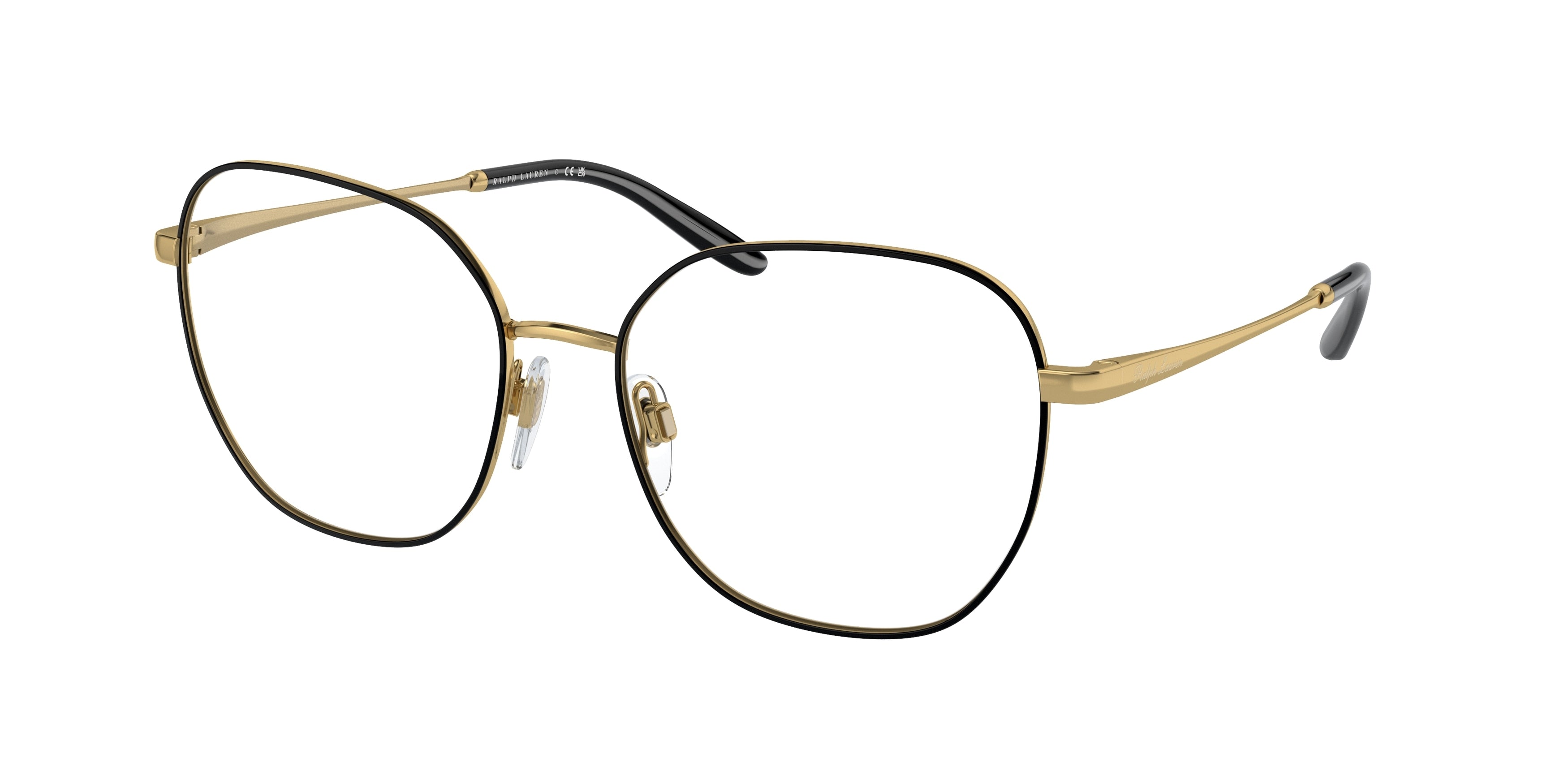 Ralph Lauren RL5120 Irregular Eyeglasses  9358-Black/Gold 56-145-17 - Color Map Black