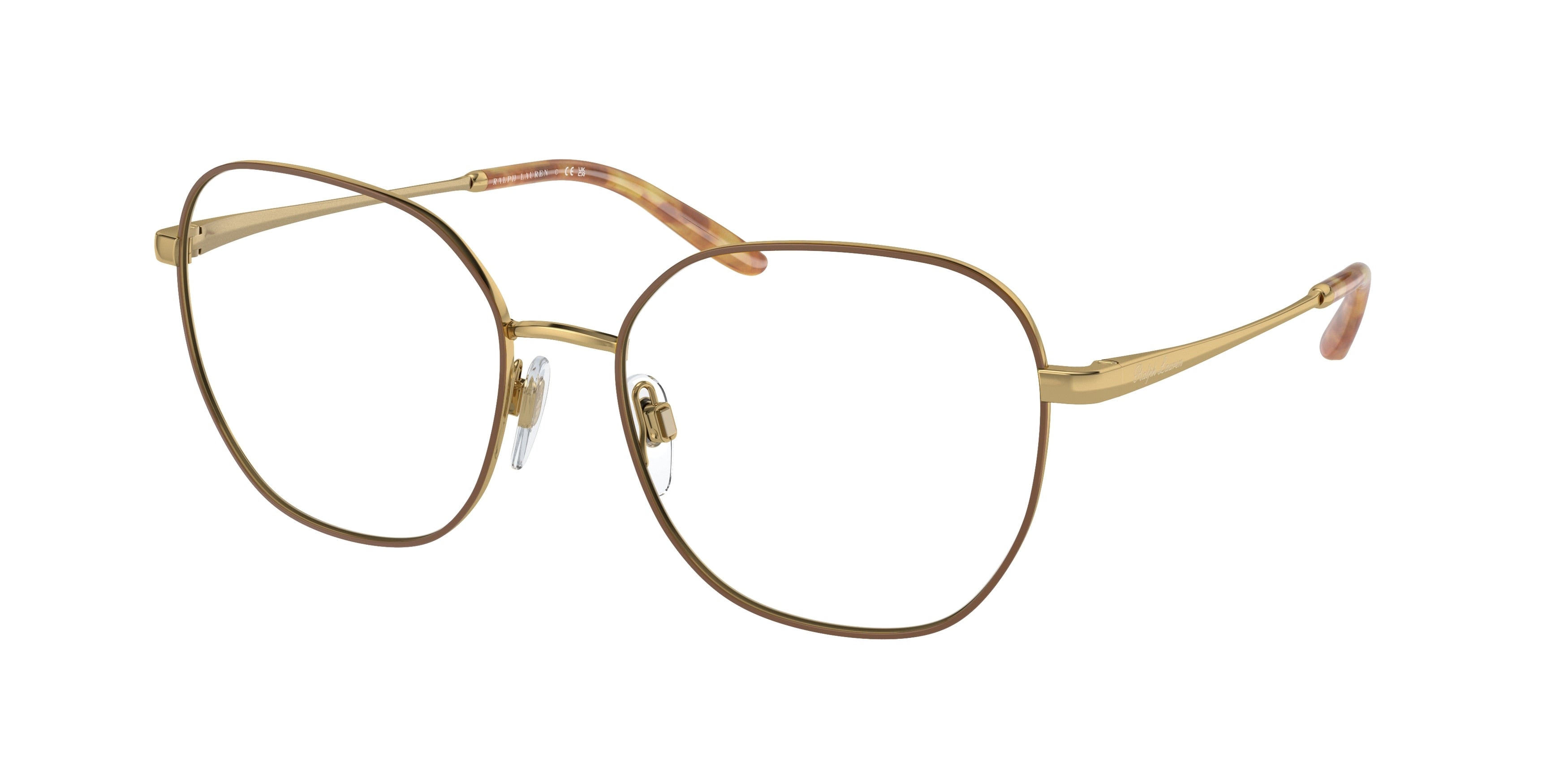 Ralph Lauren RL5120 Irregular Eyeglasses  9450-Brown/Gold 56-145-17 - Color Map Brown