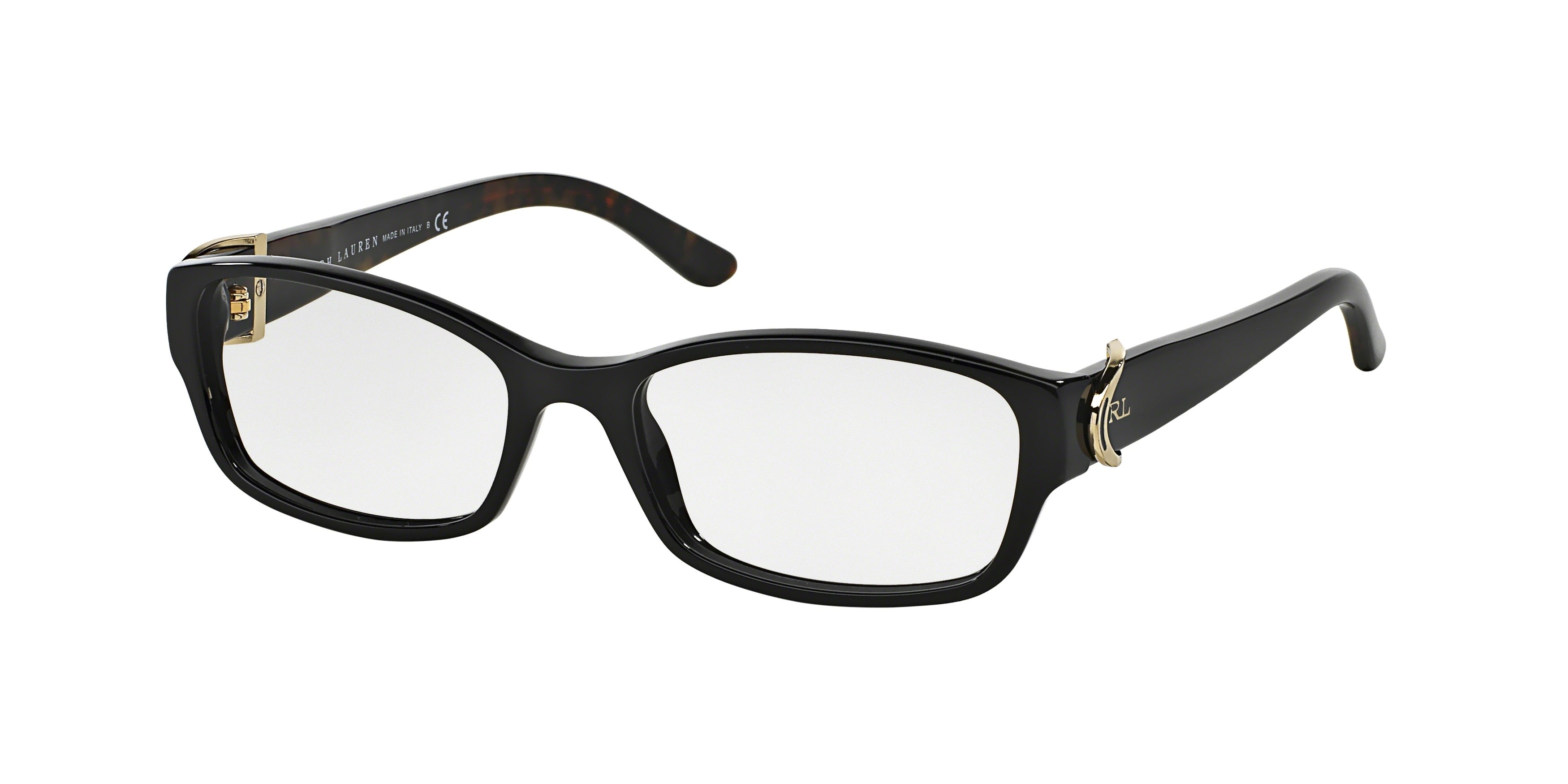 Ralph Lauren RL6056 Rectangle Eyeglasses  5001-Shiny Black 53-135-16 - Color Map Black