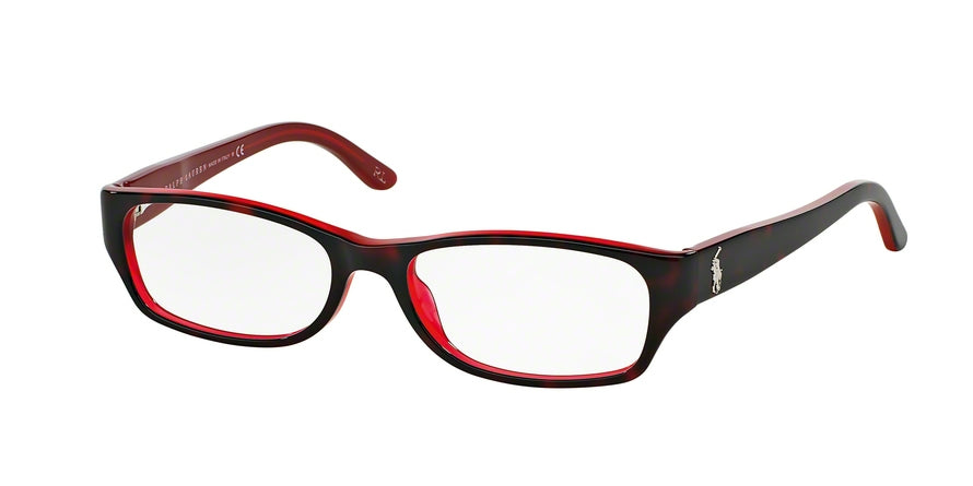 Ralph Lauren RL6058 Rectangle Eyeglasses  5255-TOP HAVANA / RED 51-16-135 - Color Map red