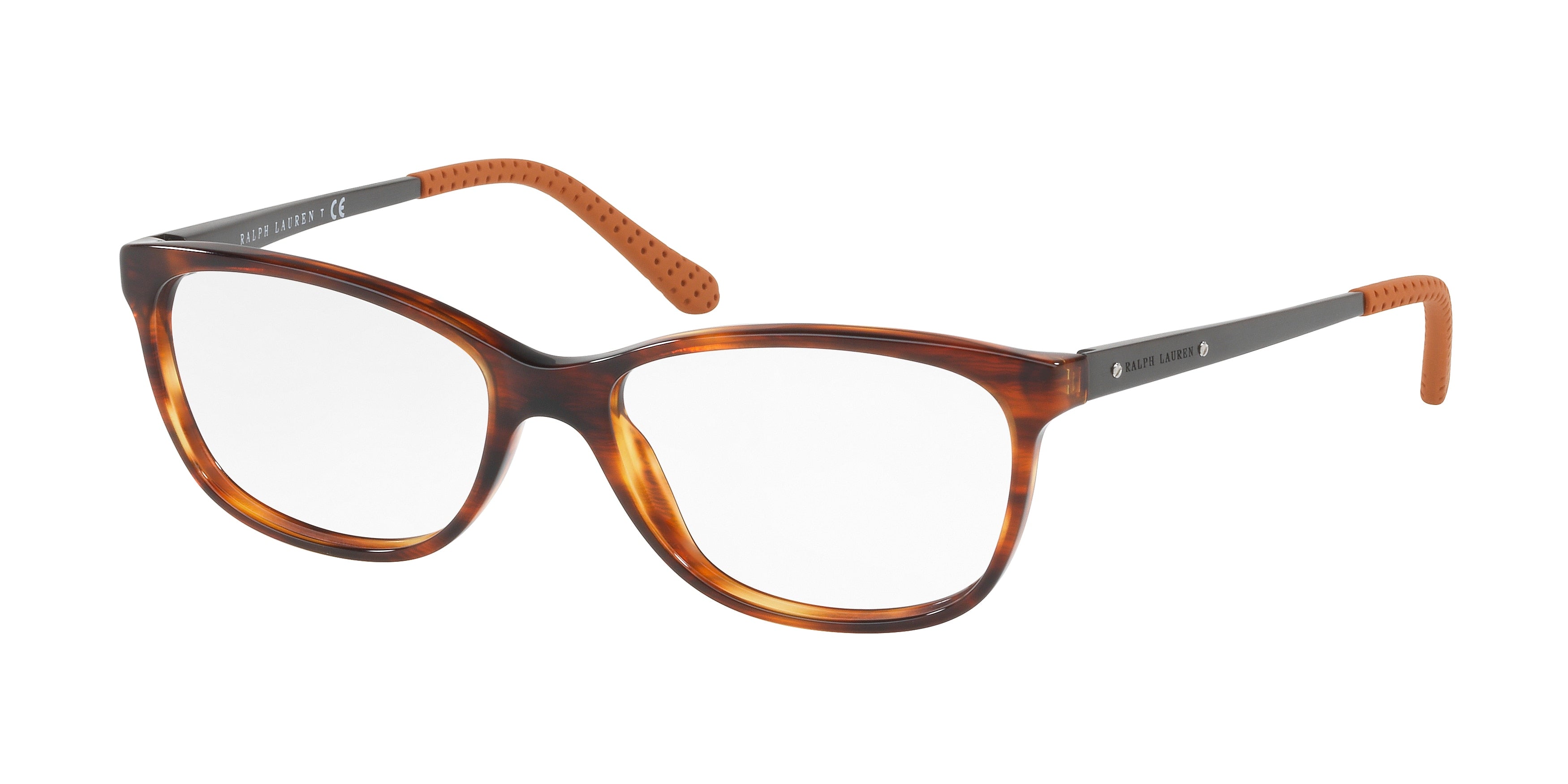Ralph Lauren RL6135 Rectangle Eyeglasses  5007-Shiny Striped Havana 52-140-16 - Color Map Tortoise