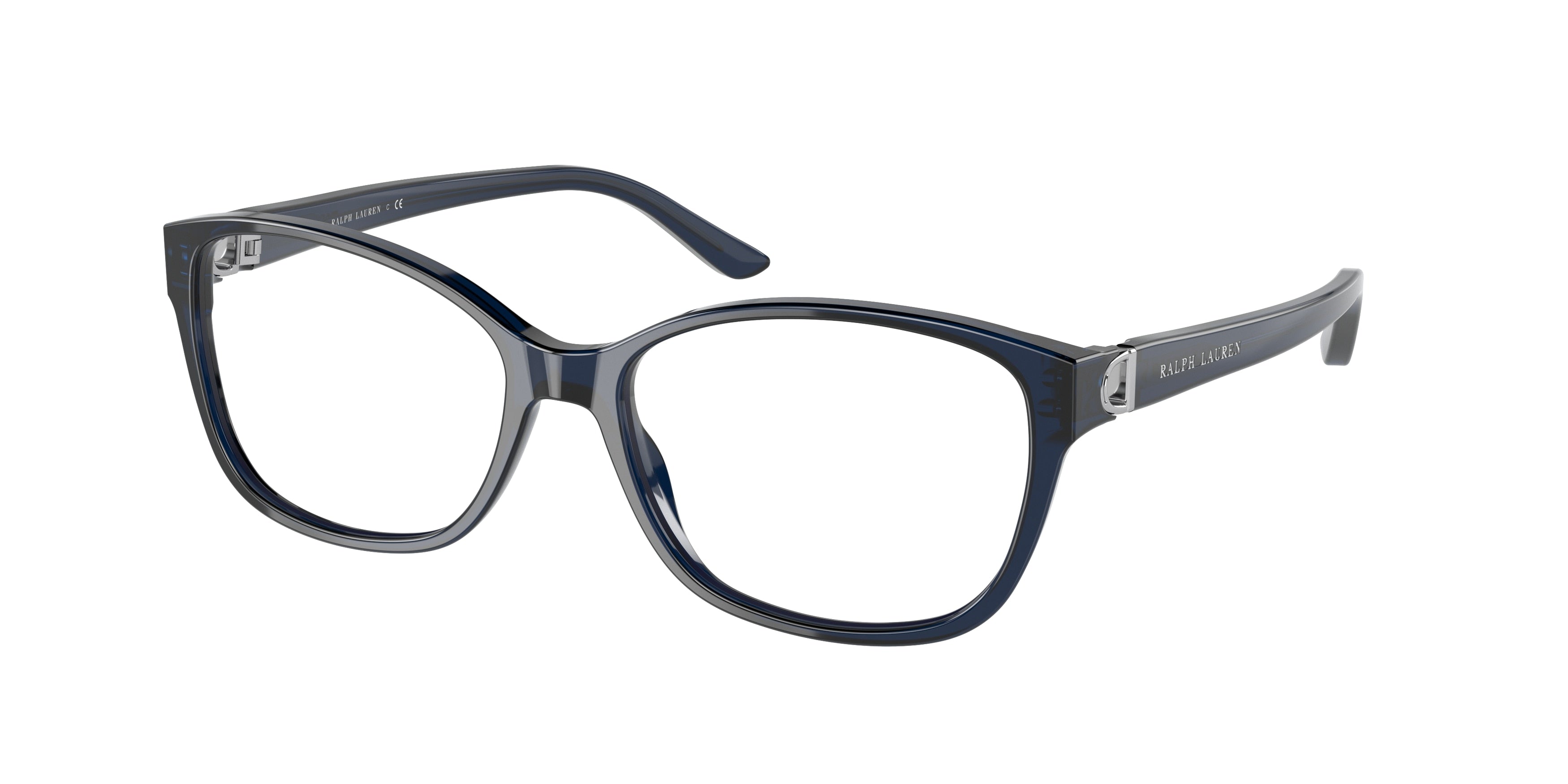 Ralph Lauren RL6136 Square Eyeglasses  5470-Shiny Blue Sea 55-135-16 - Color Map Blue