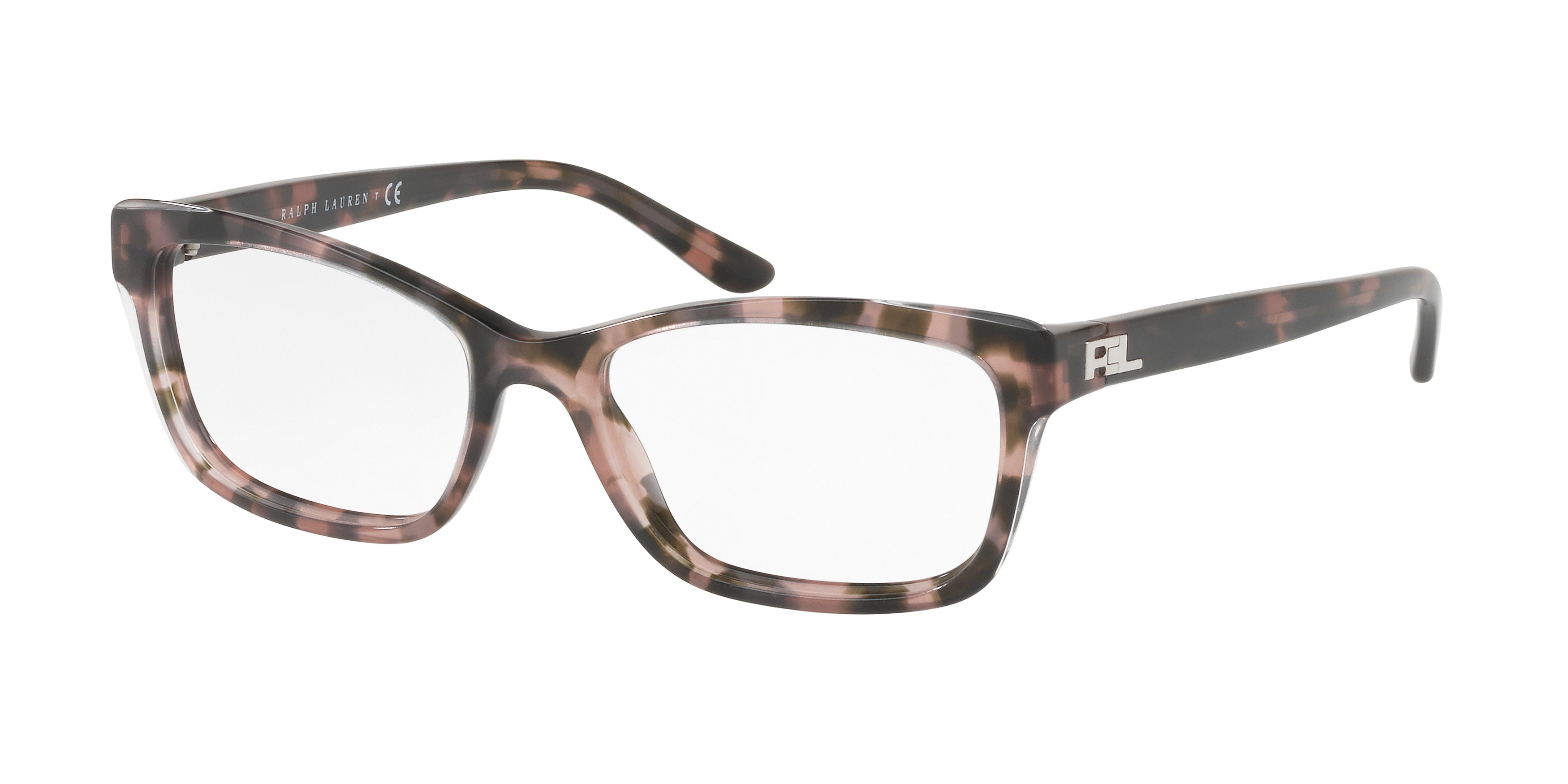 Ralph Lauren RL6169 Rectangle Eyeglasses  5655-Shiny Crystal On Pink Havana 51-140-17 - Color Map Pink
