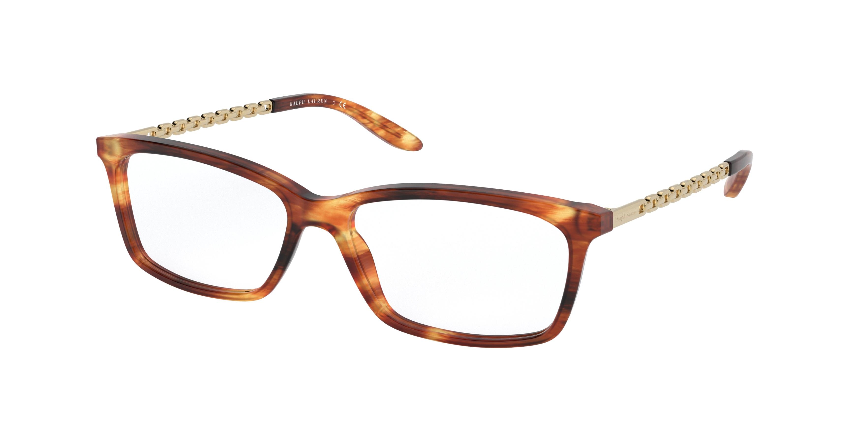Ralph Lauren RL6198 Rectangle Eyeglasses  5007-Shiny Striped Havana 53-140-15 - Color Map Tortoise