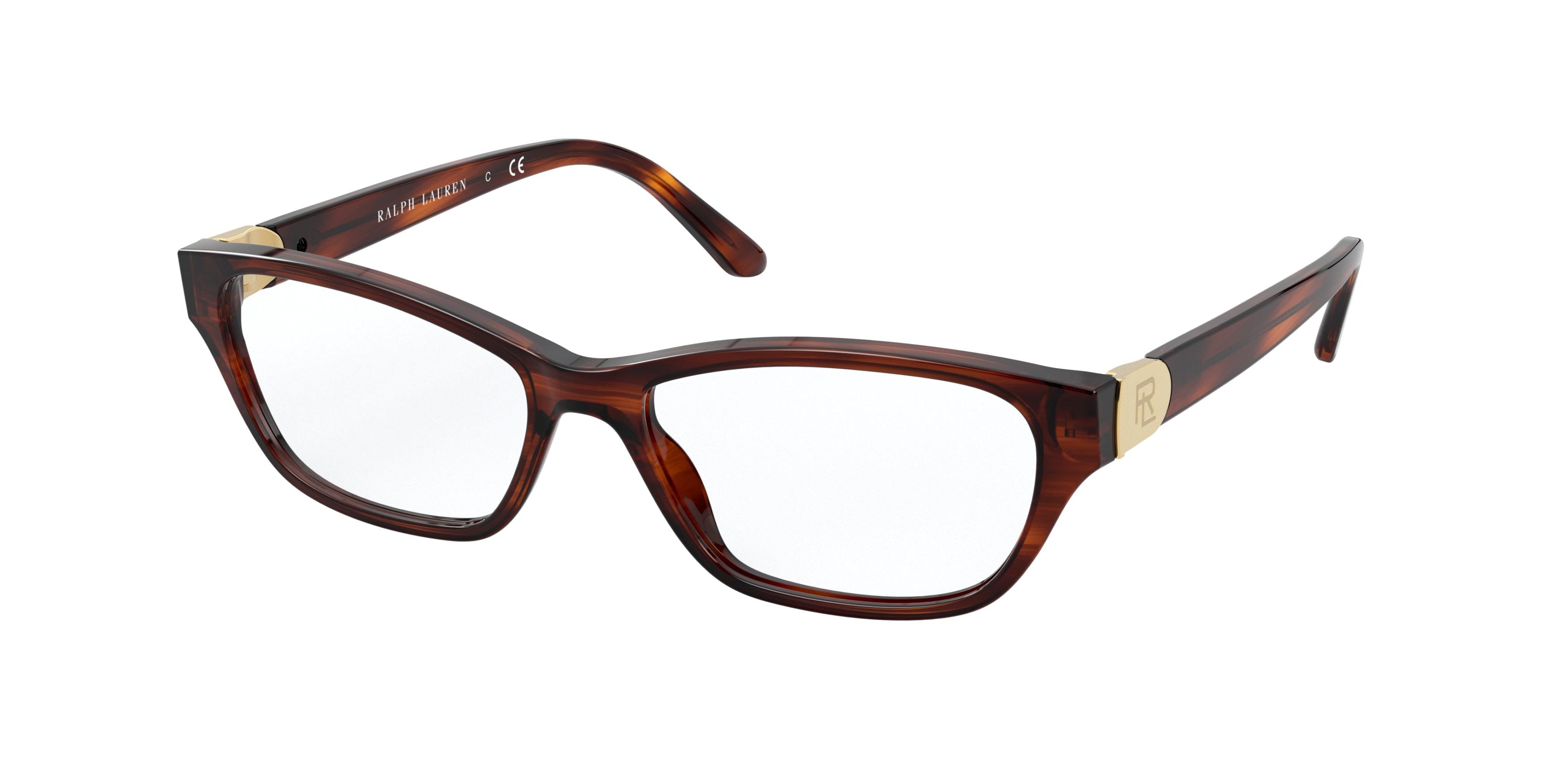 Ralph Lauren RL6203 Cat Eye Eyeglasses  5007-Striped Havana 54-140-16 - Color Map Brown
