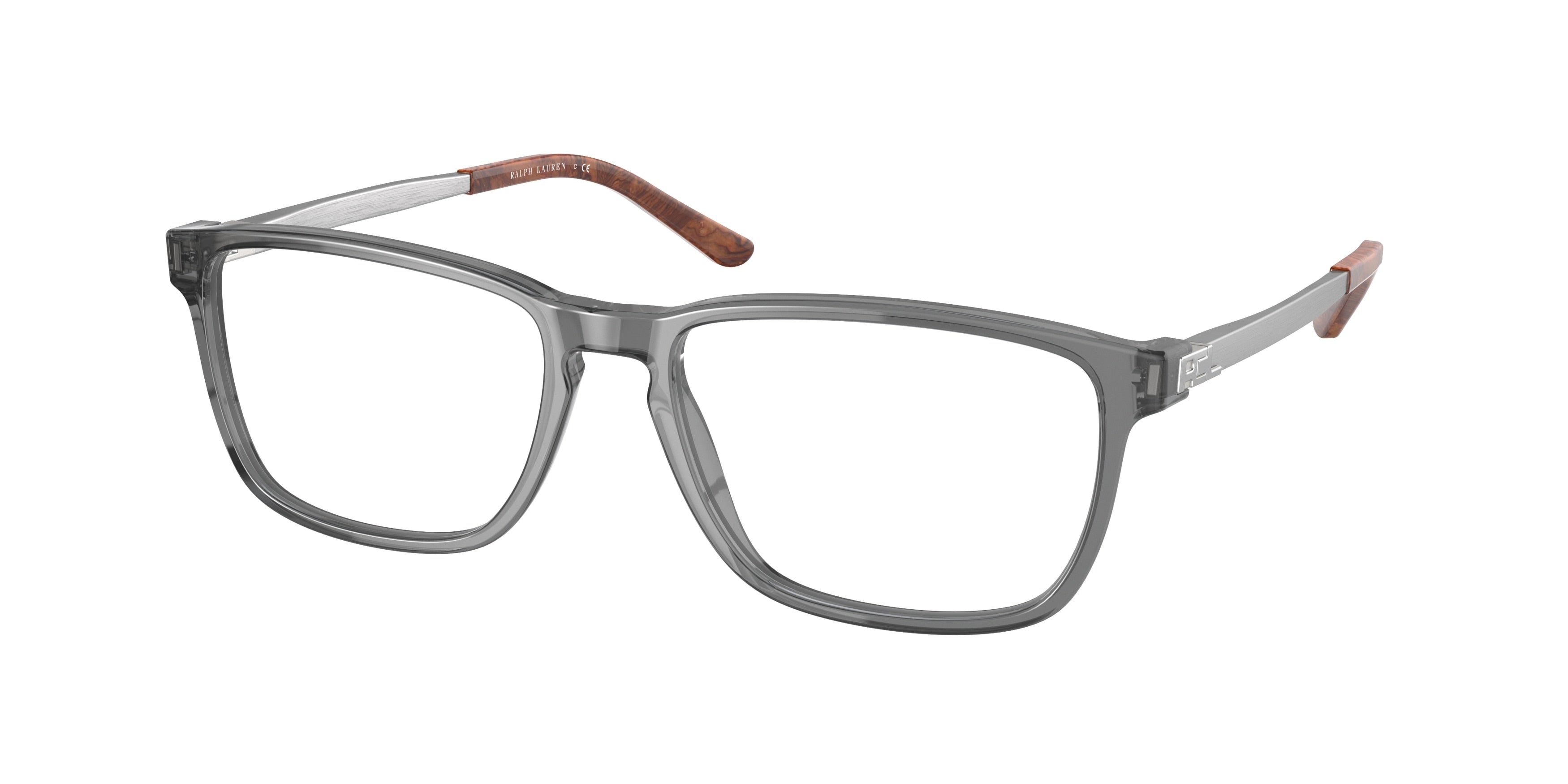 Ralph Lauren RL6208 Rectangle Eyeglasses  5510-Shiny Transparent Grey 56-145-17 - Color Map Grey