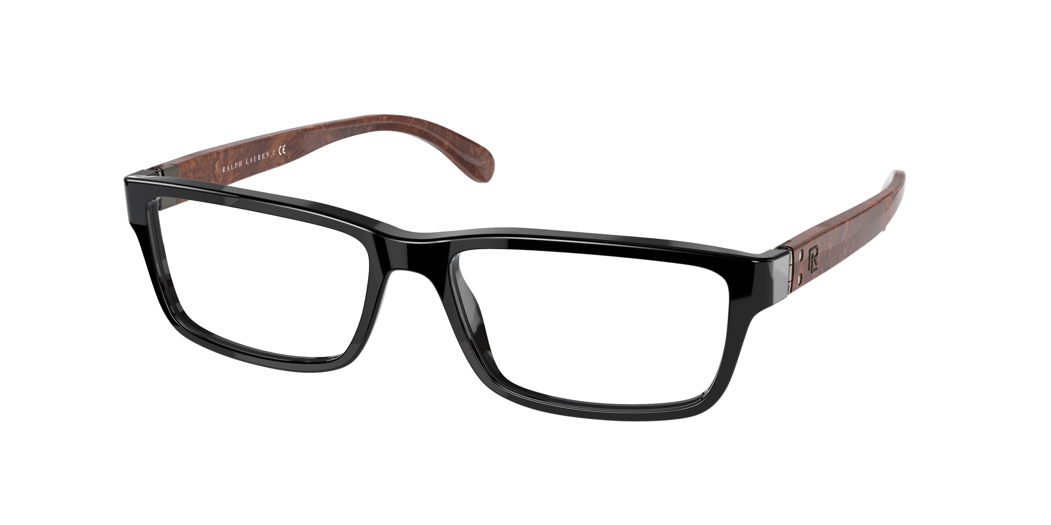 Ralph Lauren RL6213 Rectangle Eyeglasses  5398-Shiny Black 55-140-16 - Color Map Black