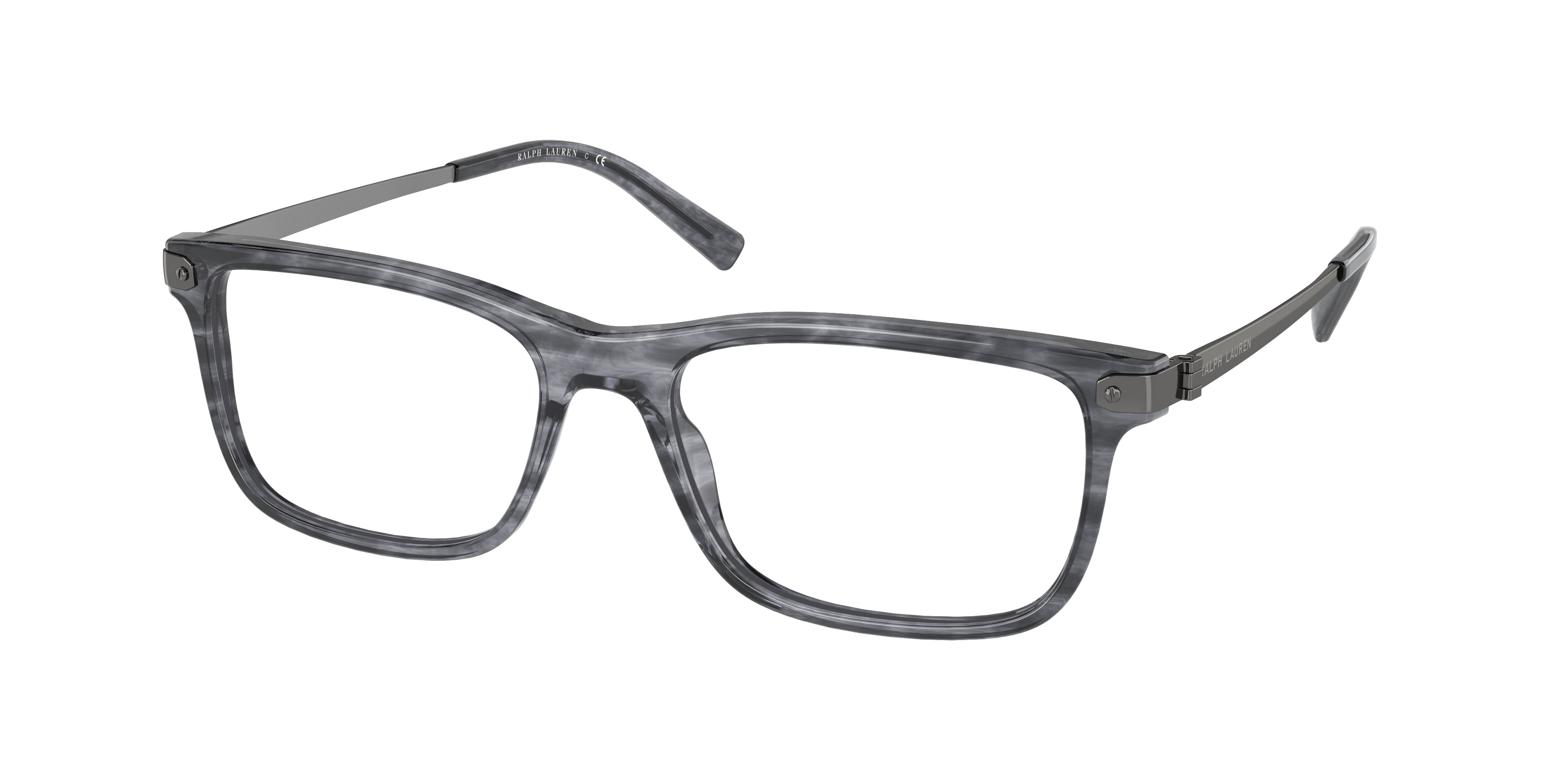 Ralph Lauren RL6215 Rectangle Eyeglasses  5821-Shiny Striped Grey 53-145-17 - Color Map Grey