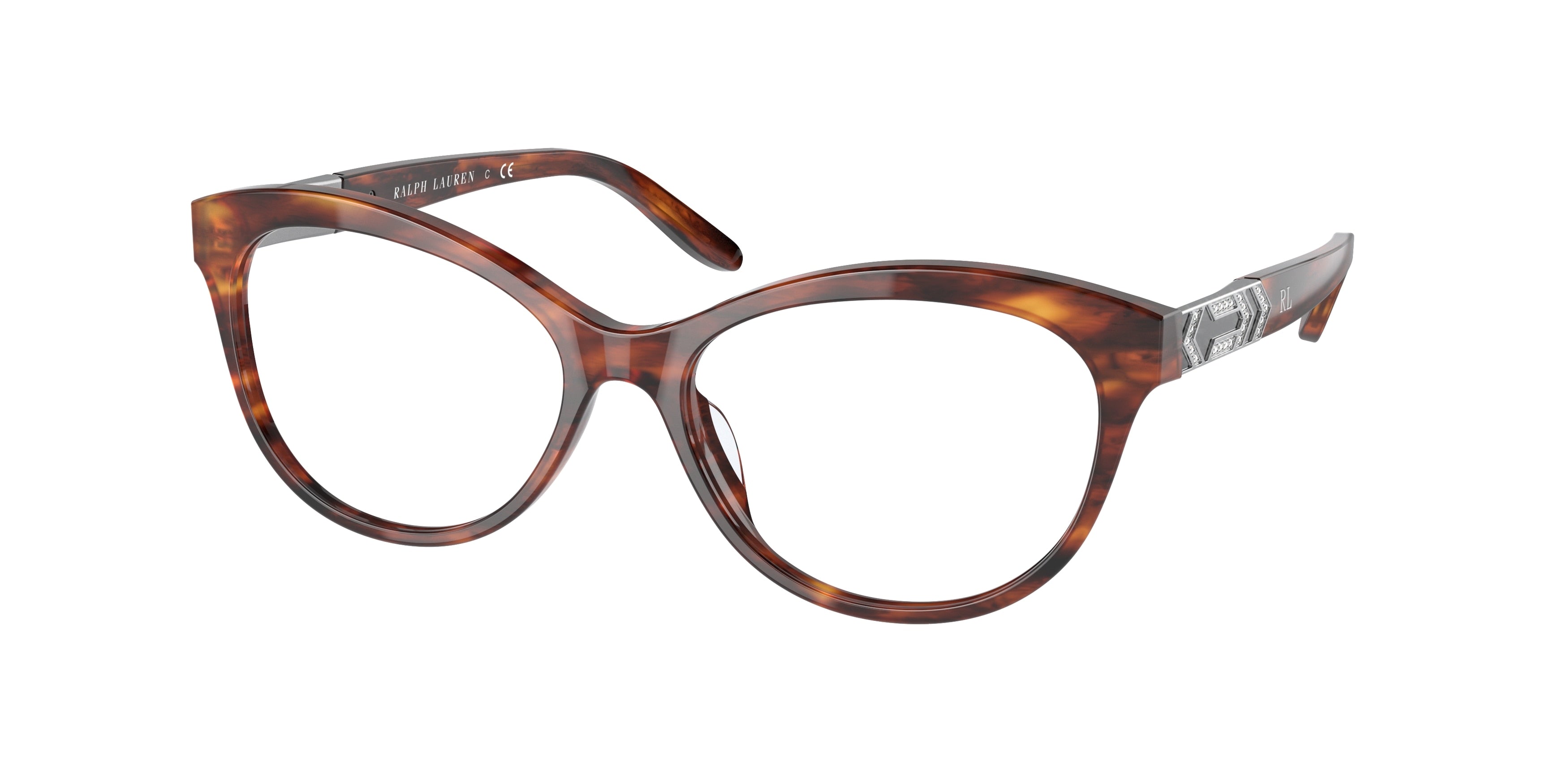 Ralph Lauren RL6216U Cat Eye Eyeglasses  5007-Shiny Striped Havana 55-140-16 - Color Map Tortoise