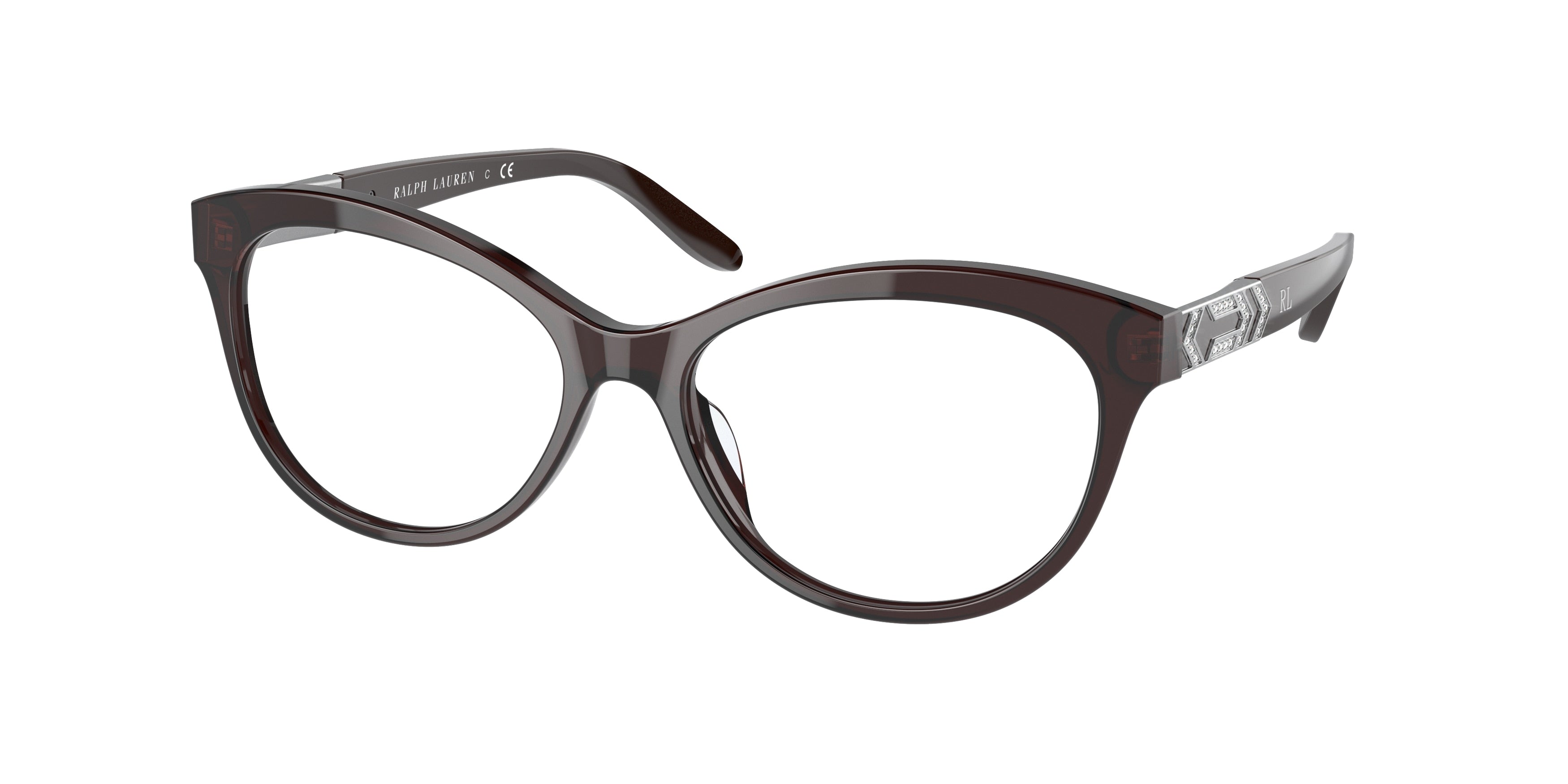 Ralph Lauren RL6216U Cat Eye Eyeglasses  5855-Shiny Transp Brown 55-140-16 - Color Map Brown