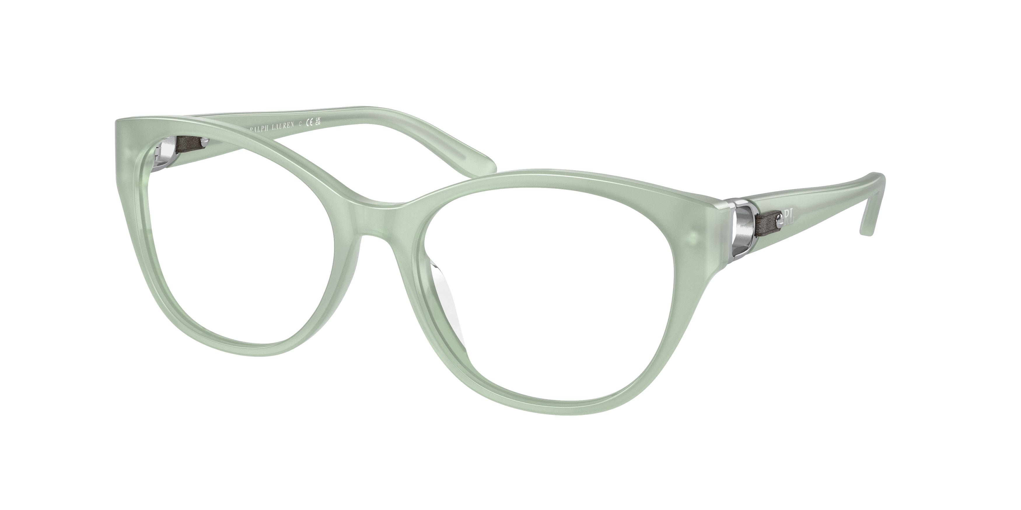 Ralph Lauren RL6235QU Cat Eye Eyeglasses  6082-Opal Mint 54-140-17 - Color Map Green