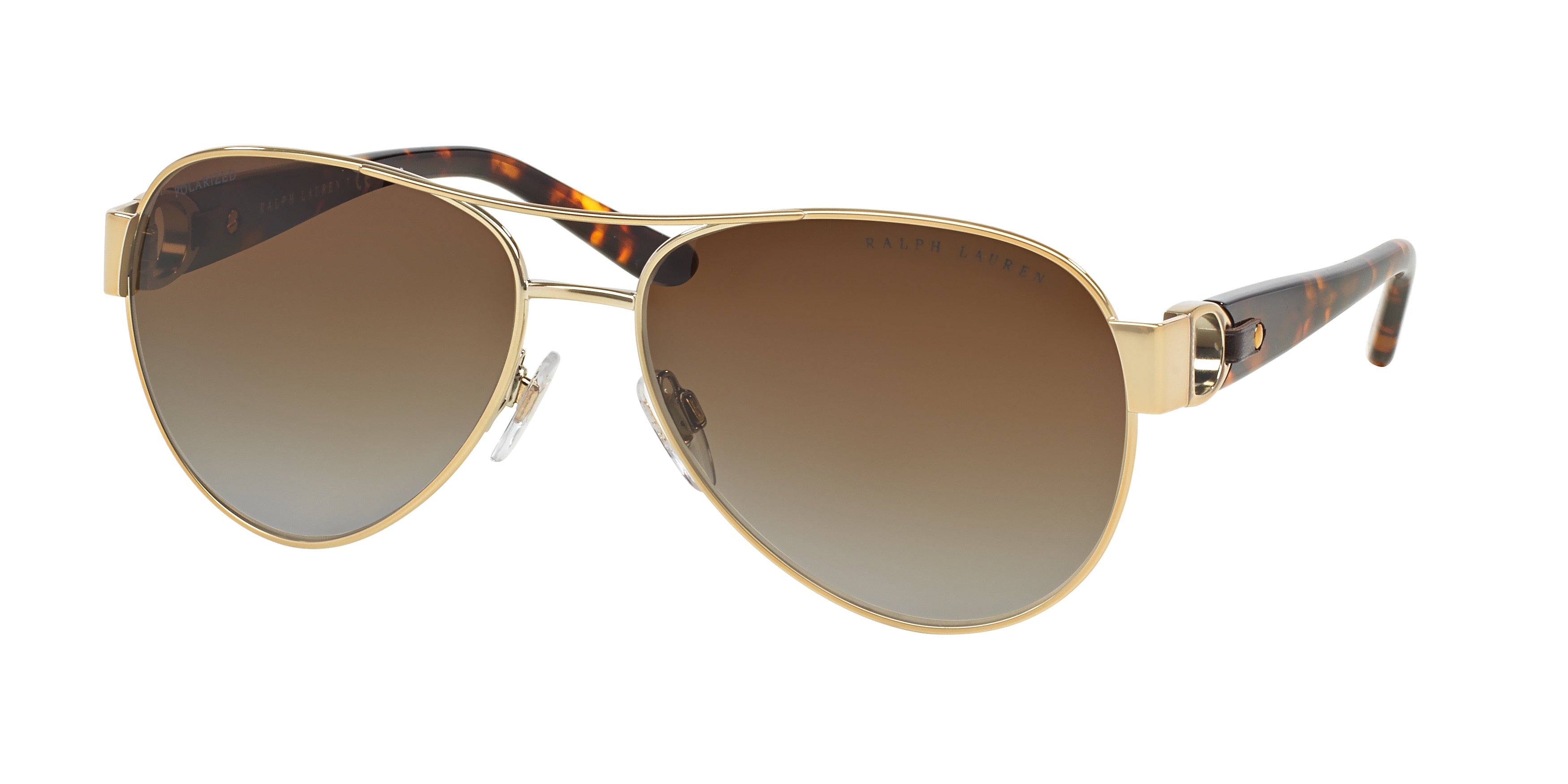 Ralph Lauren RL7047Q Pilot Sunglasses  9116T5-Shiny Pale Gold 58-140-15 - Color Map Gold