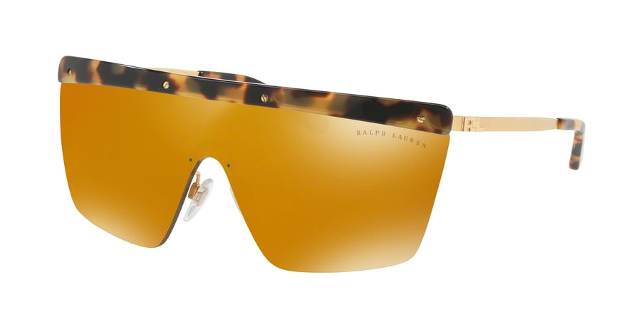 Ralph Lauren RL7056 Irregular Sunglasses  90045A-SANDBLAST SHINY GOLD 40-140-140 - Color Map gold