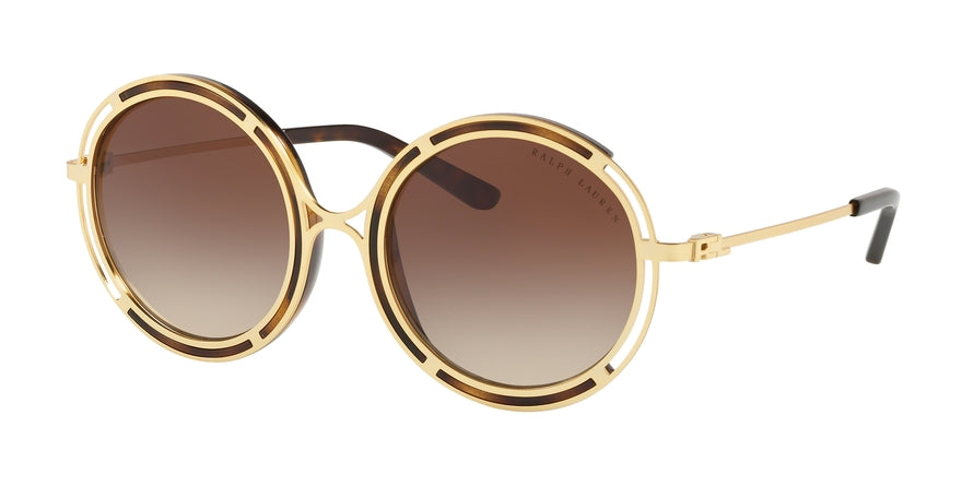 Ralph Lauren RL7060 Round Sunglasses  934813-SANDED GOLD/DARK HAVANA 53-20-140 - Color Map gold