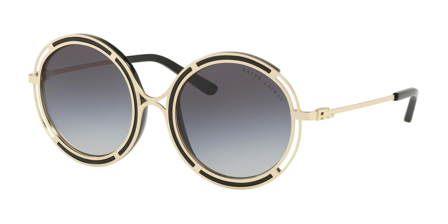Ralph Lauren RL7060 Round Sunglasses  93498G-SANDED GOLD/BLACK 53-20-140 - Color Map gold