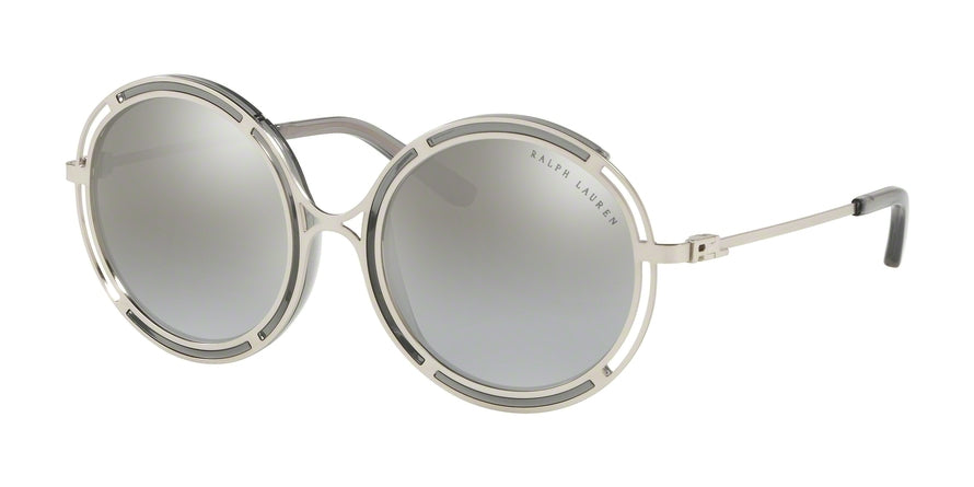 Ralph Lauren RL7060 Round Sunglasses  93516V-SANDED SILVER/CRYSTAL GREY 53-20-140 - Color Map silver
