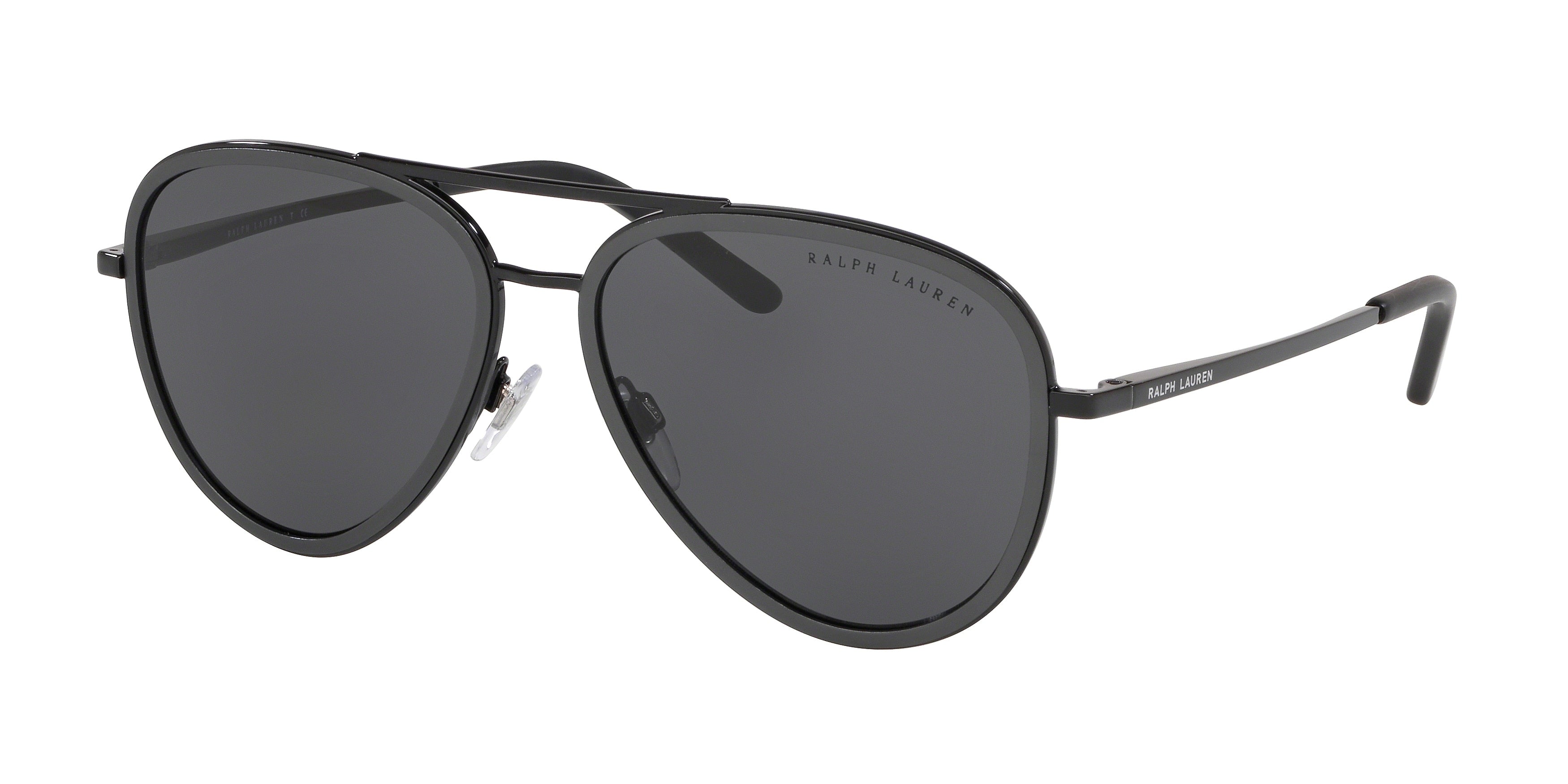 Ralph Lauren RL7064 Pilot Sunglasses  900387-Shiny Black 57-145-15 - Color Map Black