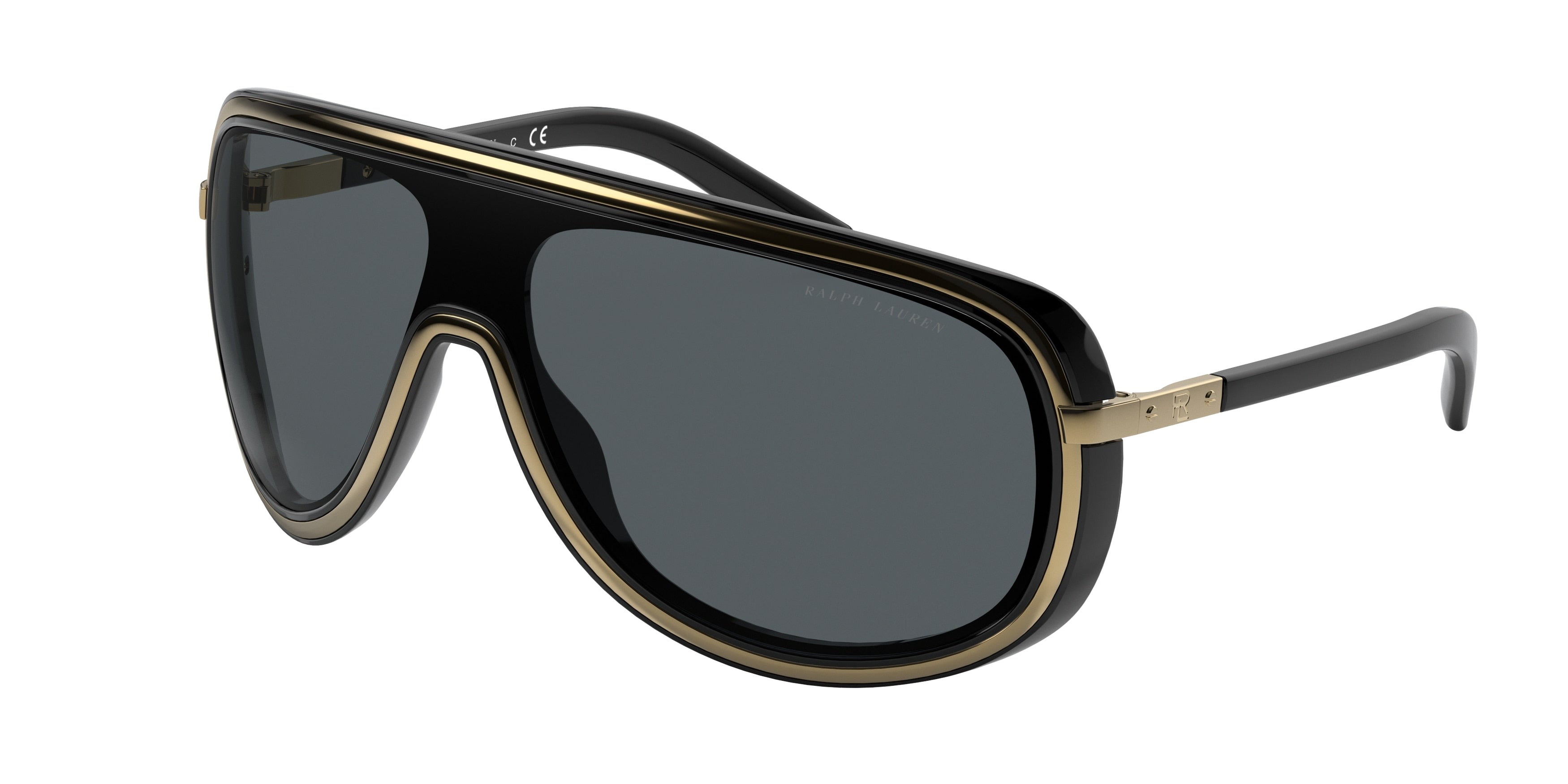 Ralph Lauren RL7069 Pilot Sunglasses  900487-Shiny Black 33-120-133 - Color Map Black