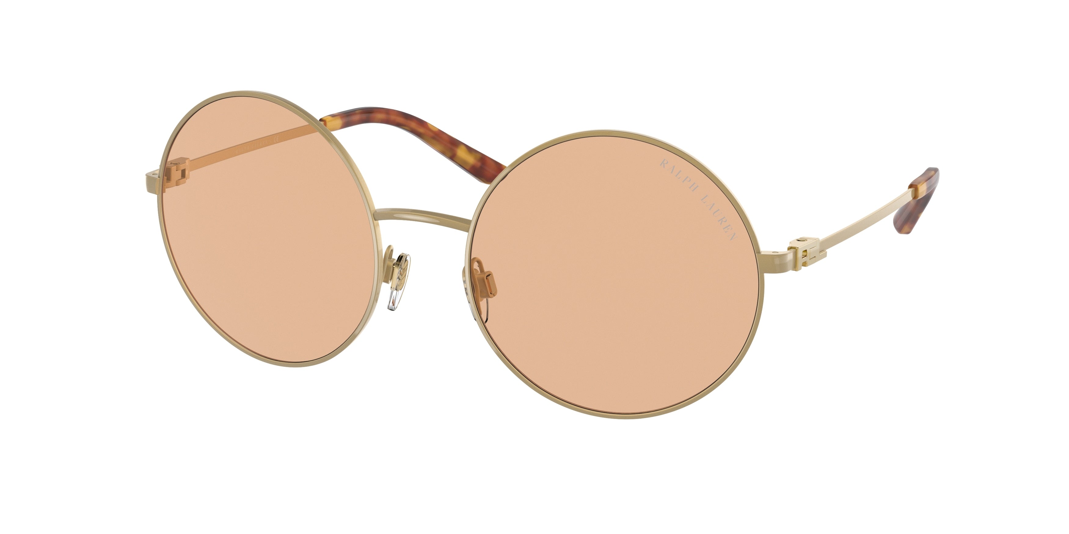 Ralph Lauren RL7072 Round Sunglasses  931271-Shiny Sanded Gold 55-135-19 - Color Map Gold
