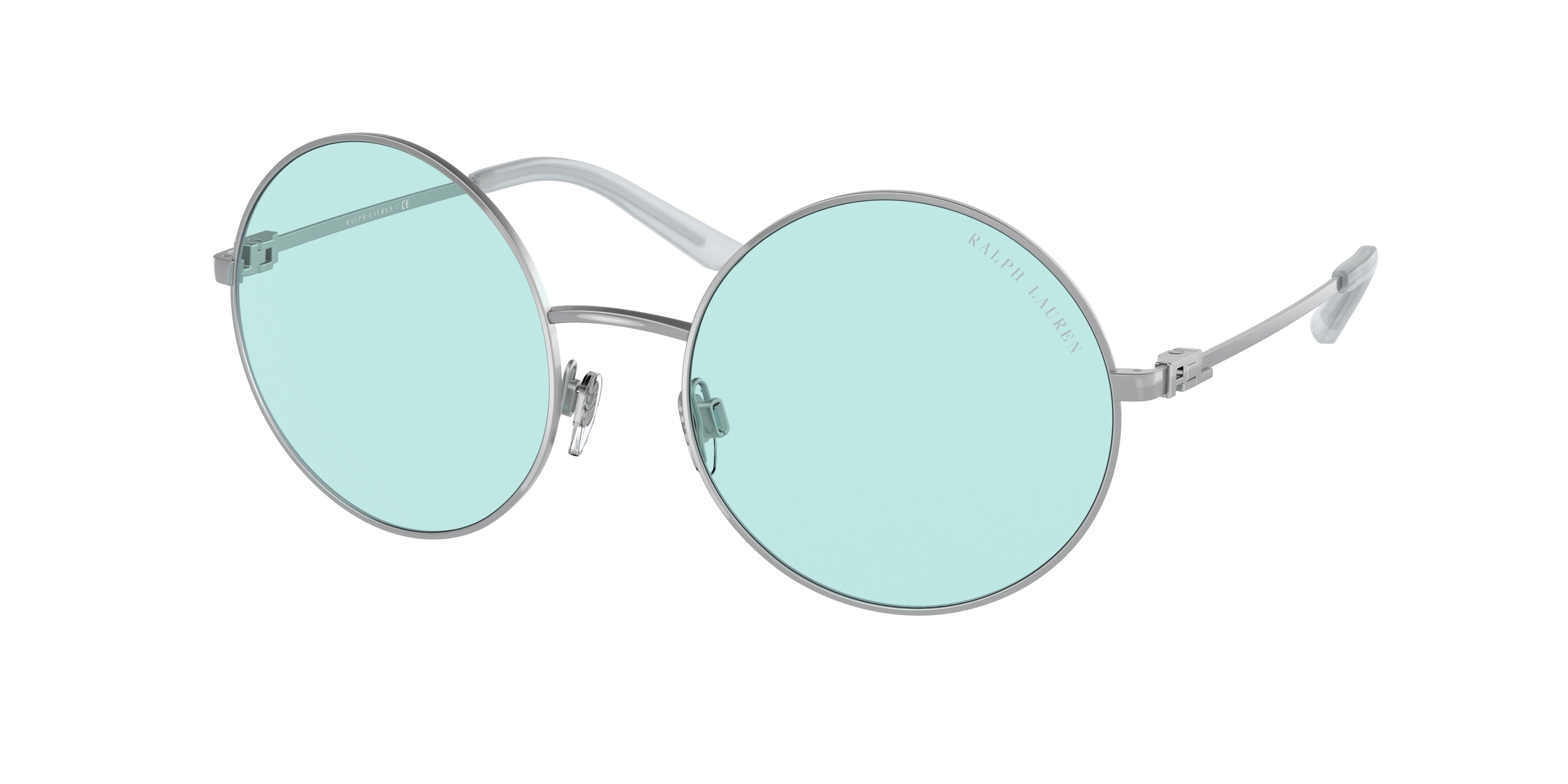 Ralph Lauren RL7072 Round Sunglasses  934113-Shiny Sanded Silver 55-135-19 - Color Map Silver