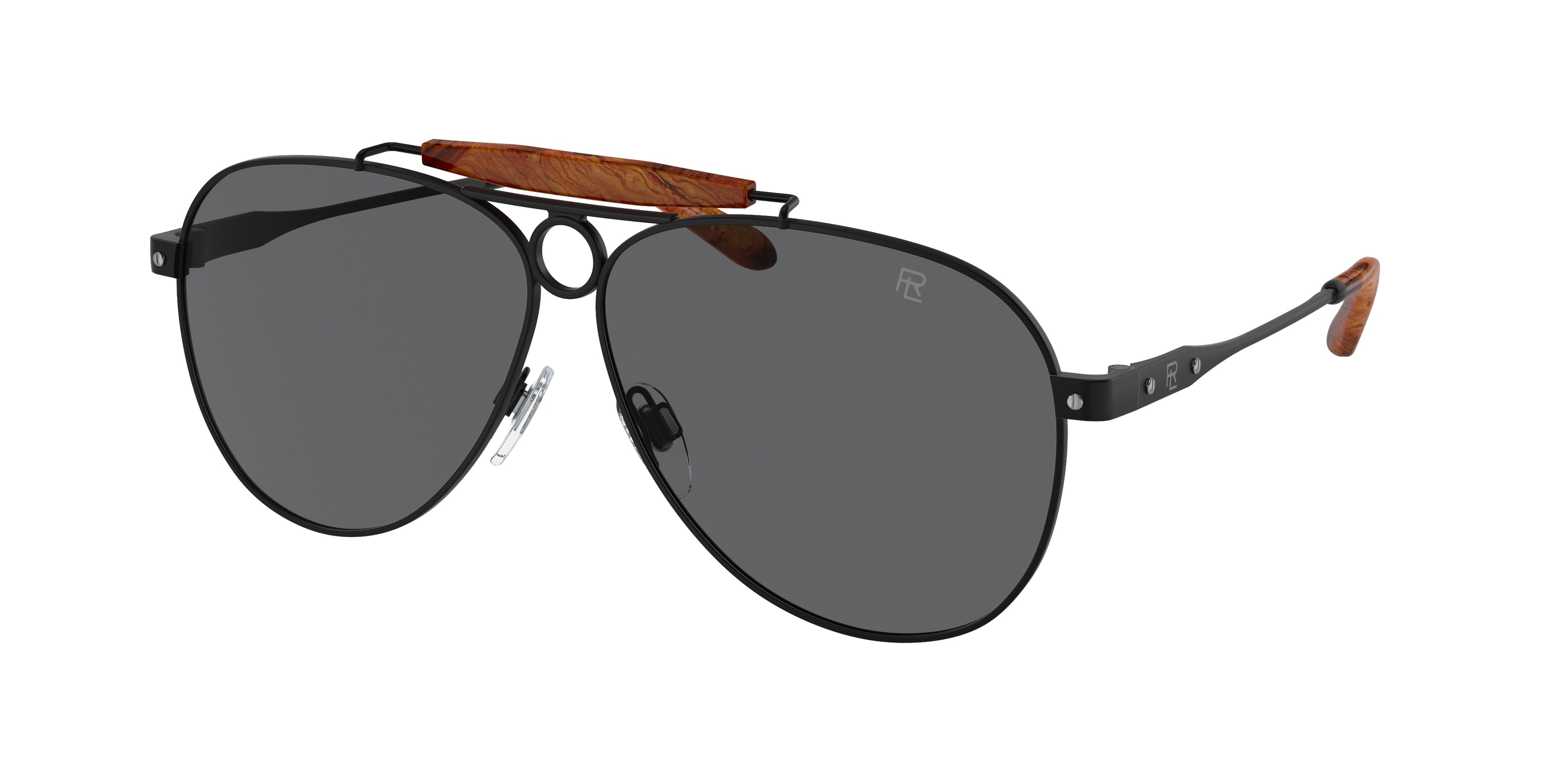 Ralph Lauren THE COUNRTYMAN RL7078 Pilot Sunglasses  9304B1-Semi Matte Black 61-145-10 - Color Map Black