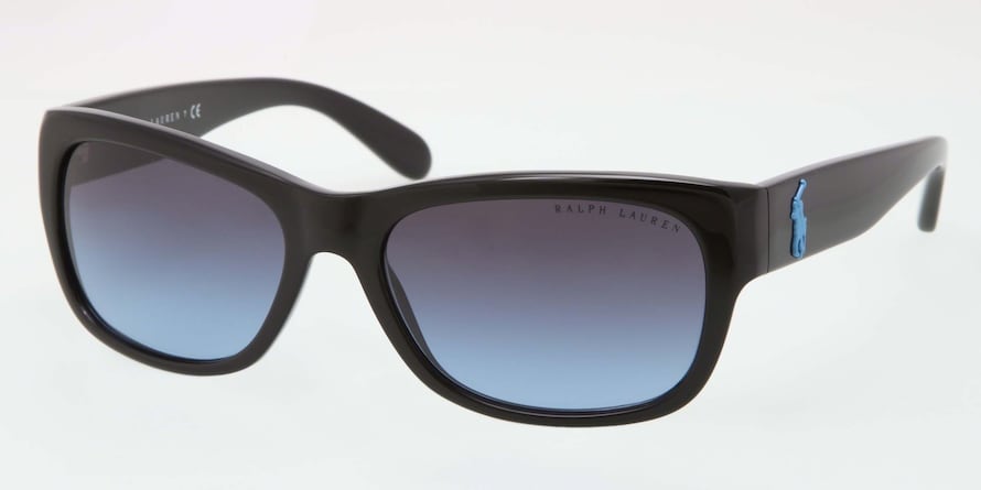 Ralph Lauren RL8106 Rectangle Sunglasses  50018F-BLACK 56-17-135 - Color Map black