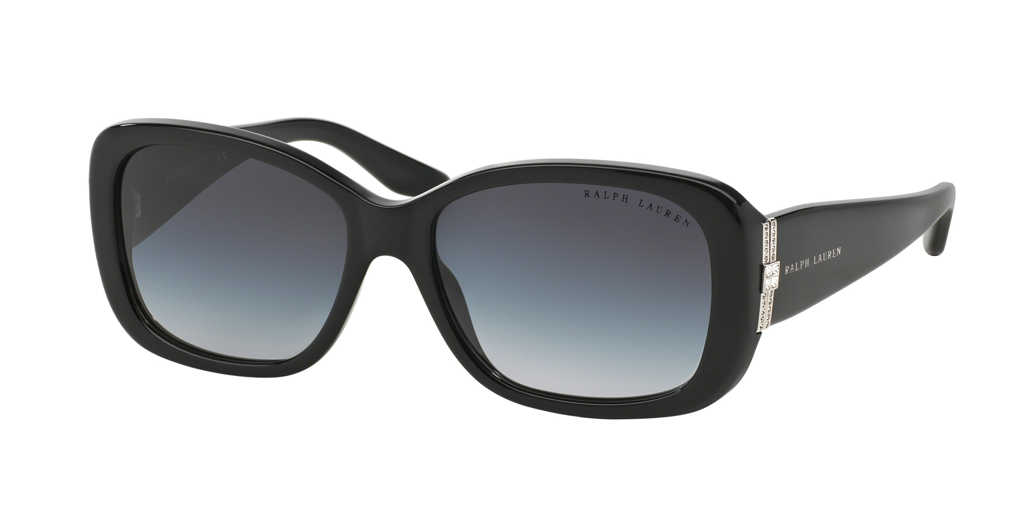 Ralph Lauren RL8127B Rectangle Sunglasses  50018G-Shiny Black 55-140-16 - Color Map Black