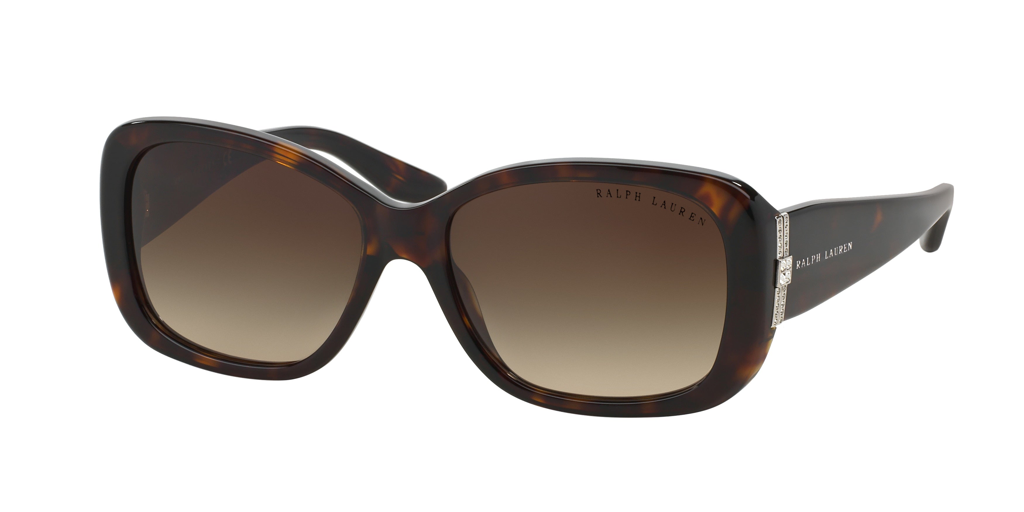 Ralph Lauren RL8127B Rectangle Sunglasses  500313-Shiny Dark Havana 55-140-16 - Color Map Brown