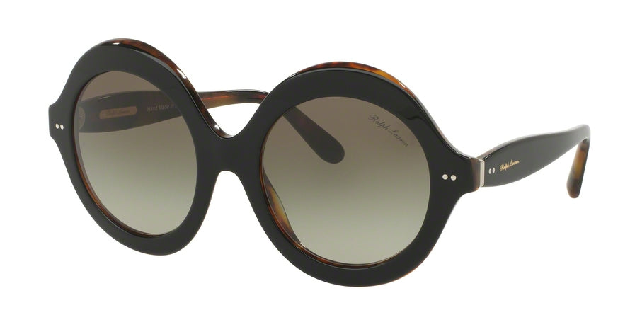 Ralph Lauren RL8140 Round Sunglasses  52608E-TOP BLACK ON JERRY HAVANA 54-21-140 - Color Map black