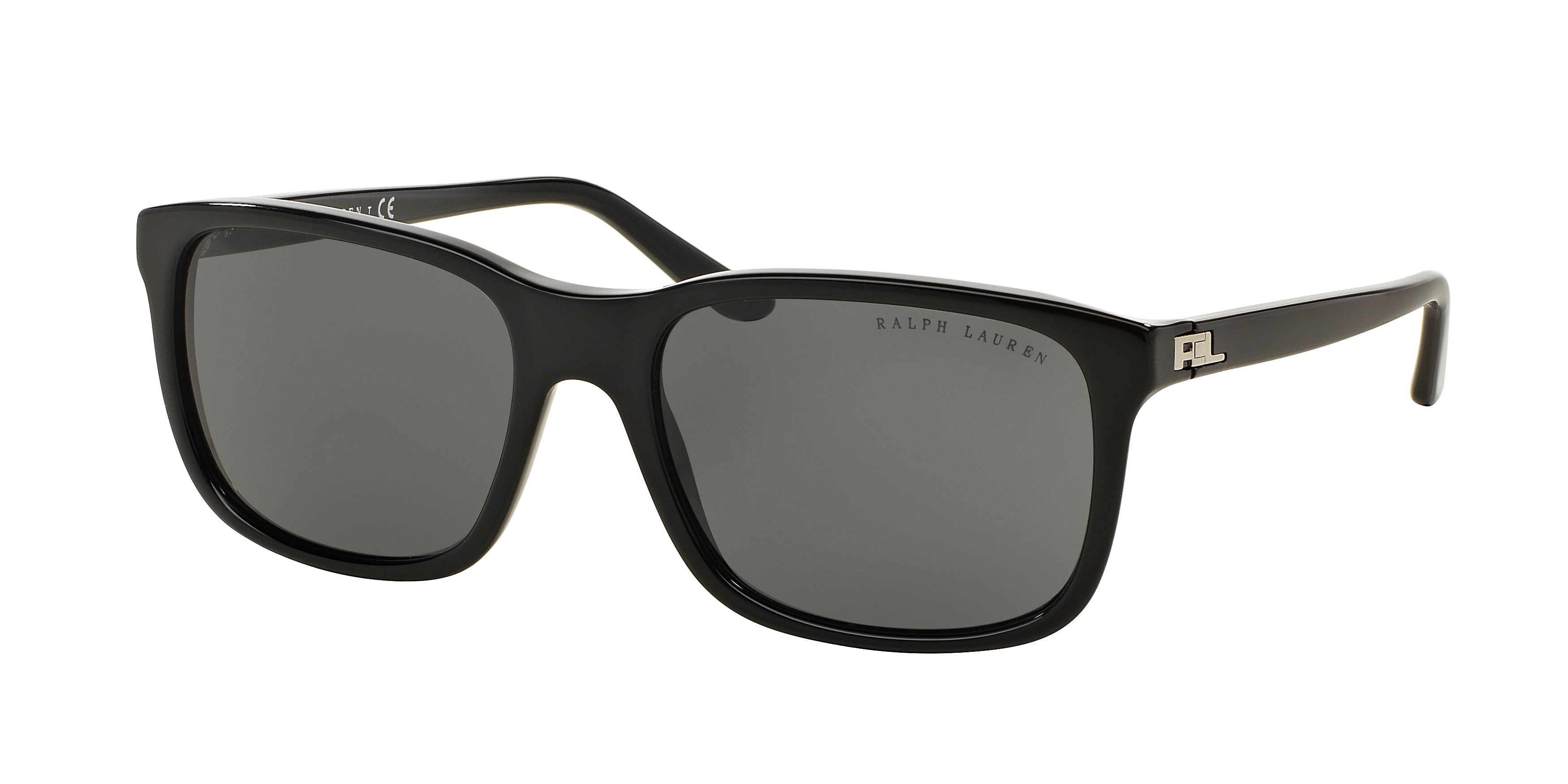 Ralph Lauren RL8142 Square Sunglasses  500187-Shiny Black 56-140-18 - Color Map Black