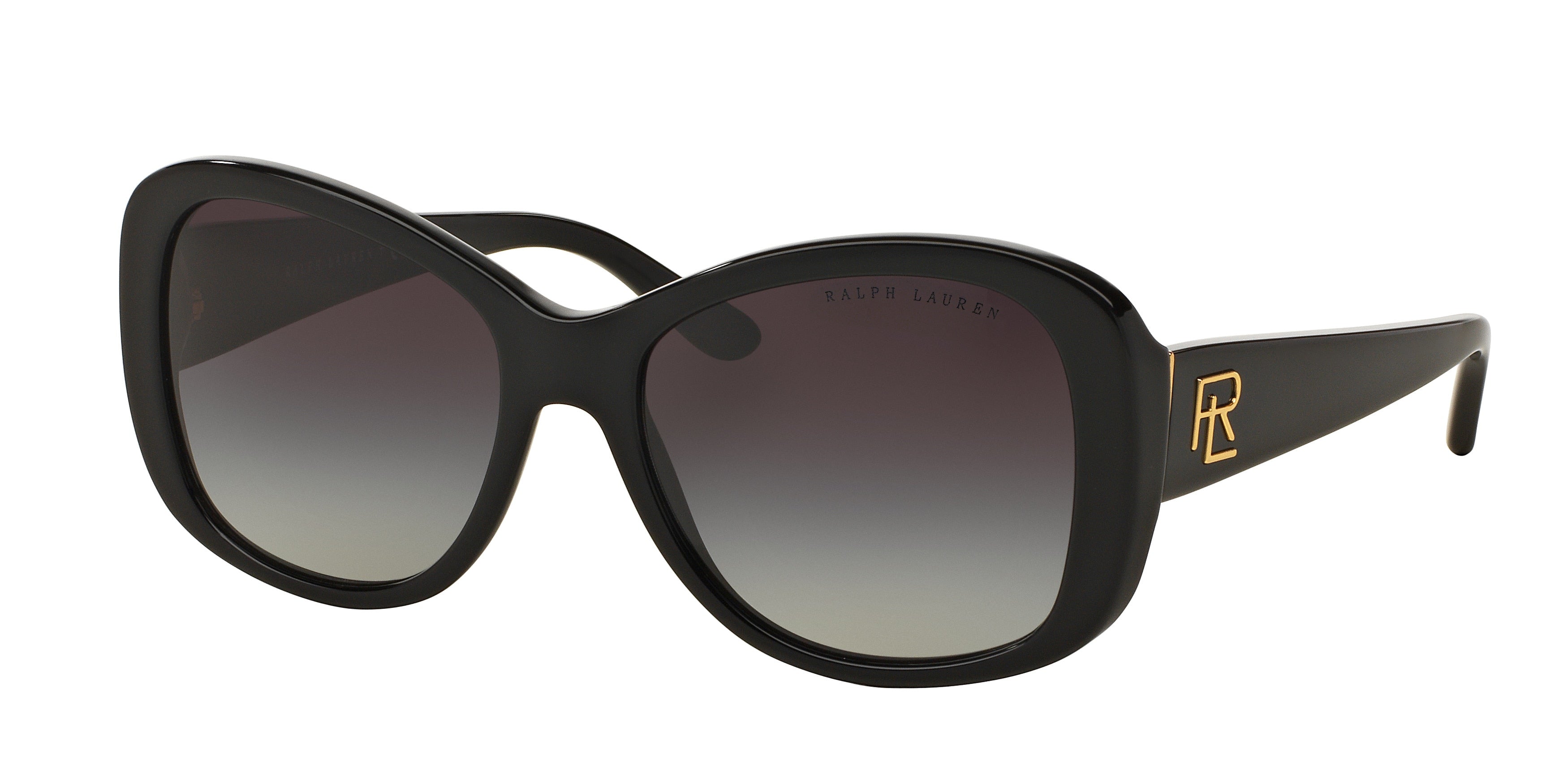 Ralph Lauren RL8144 Butterfly Sunglasses  50018G-Shiny Black 56-140-18 - Color Map Black