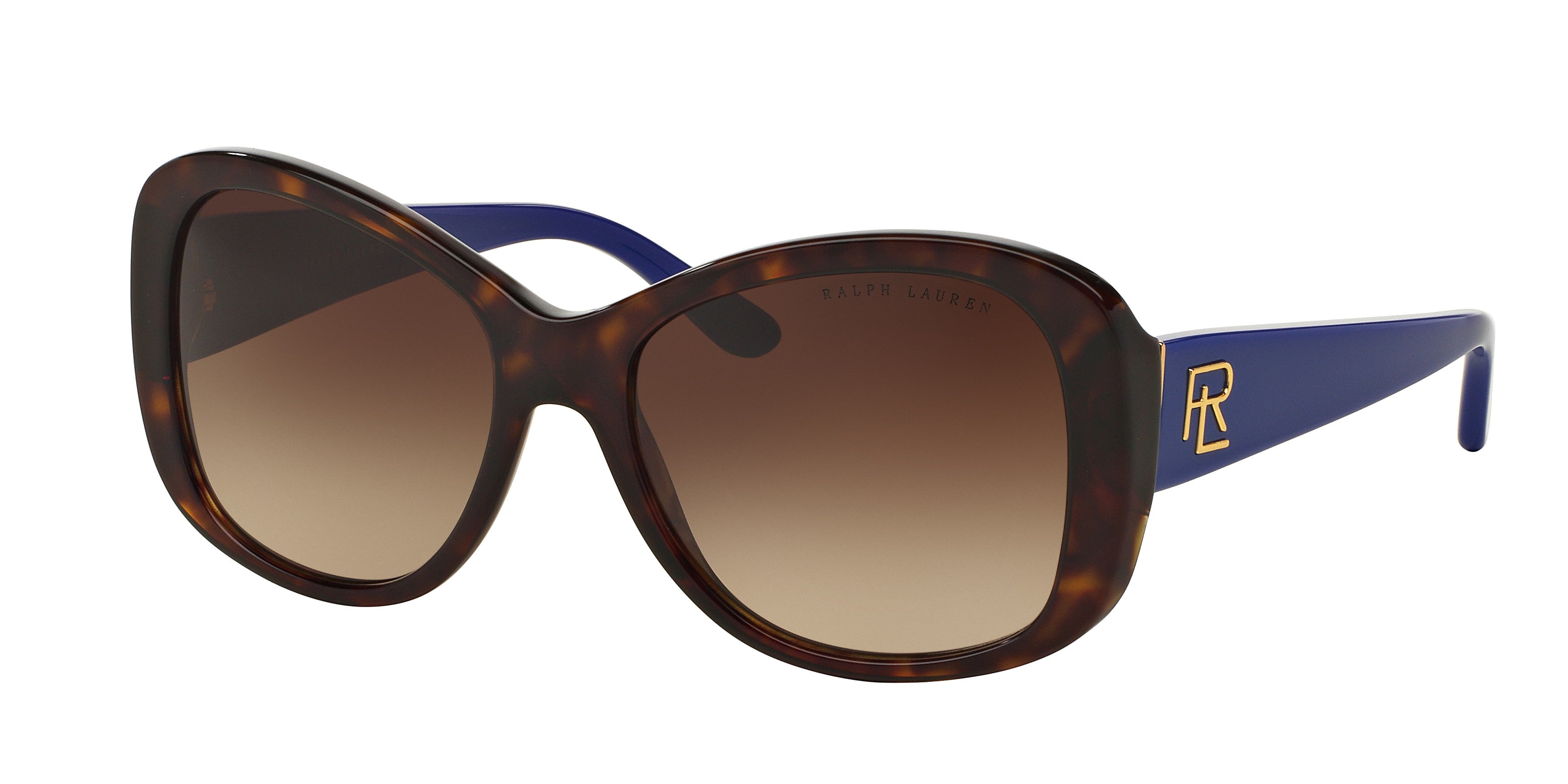 Ralph Lauren RL8144 Butterfly Sunglasses  500313-Shiny Dark Havana 56-140-18 - Color Map Brown